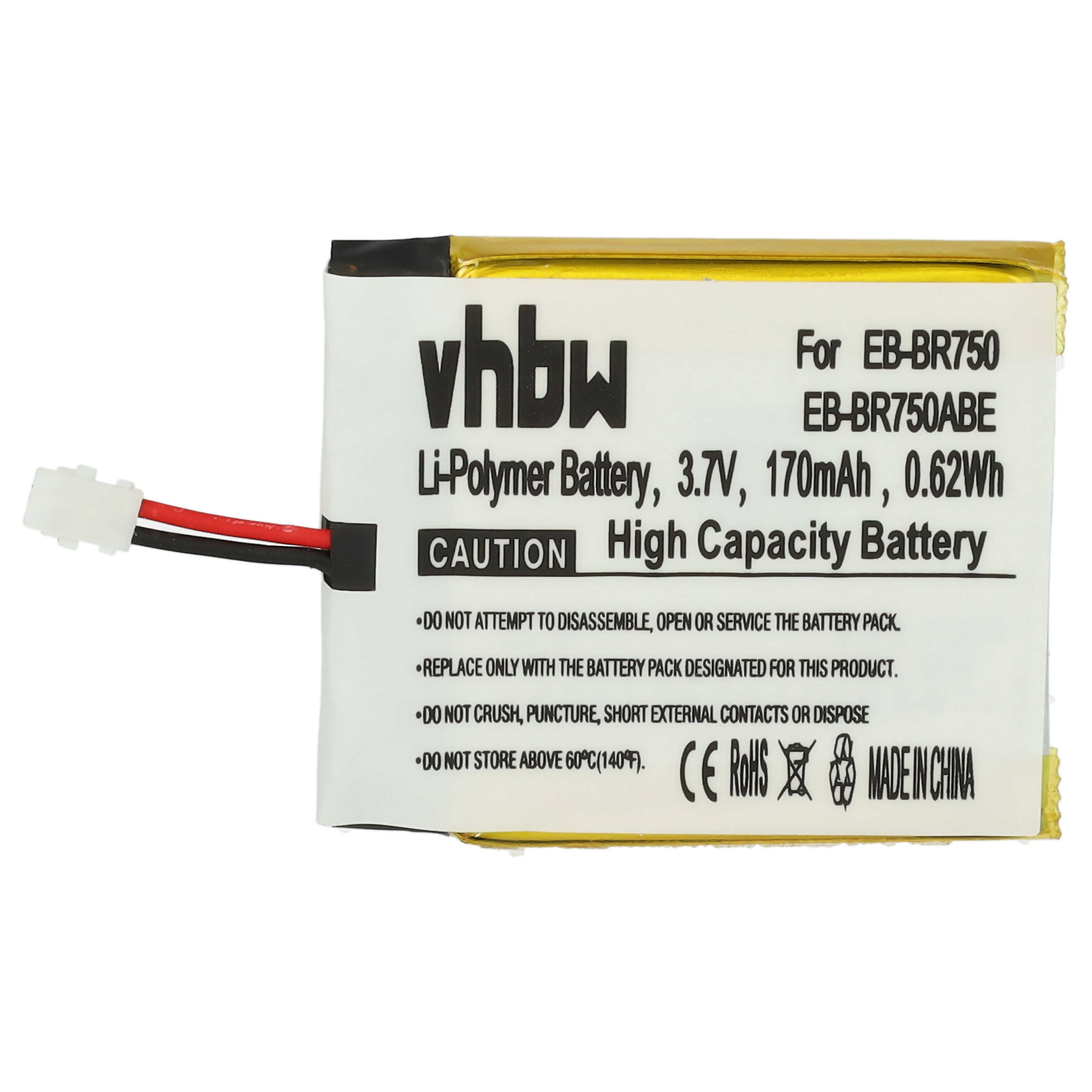 Smartwatch Battery replaces Samsung EB-BR750, EB-BR750ABE - 170 mAh 3.7 V Li-polymer + Tools