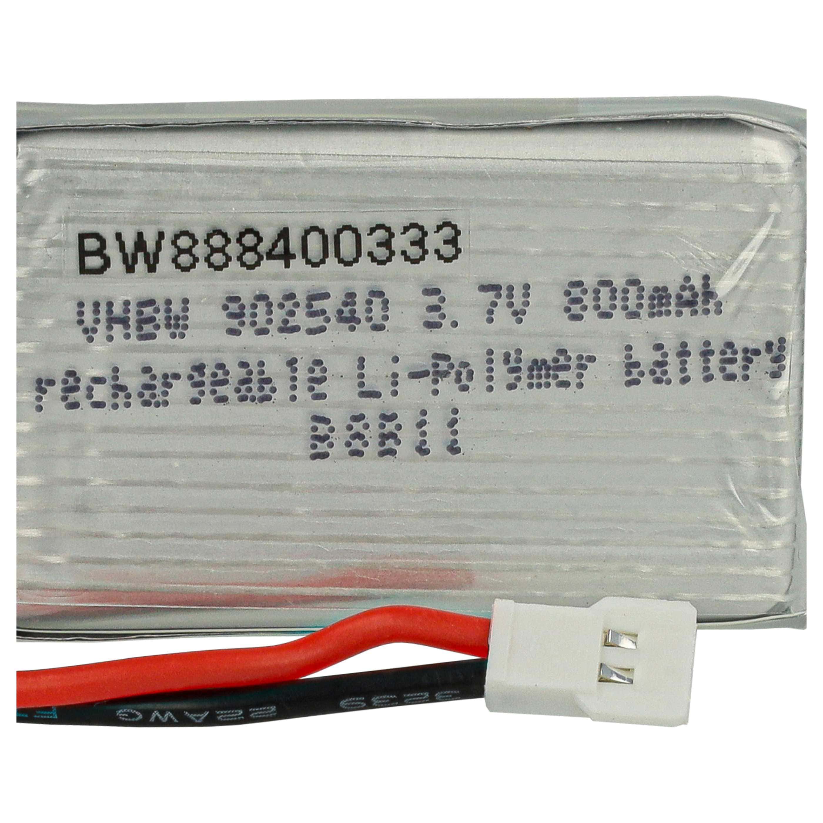 Batterie modèle radio-télécommandé - 800mAh 3,7V Li-polymère, XH 2.54 2P