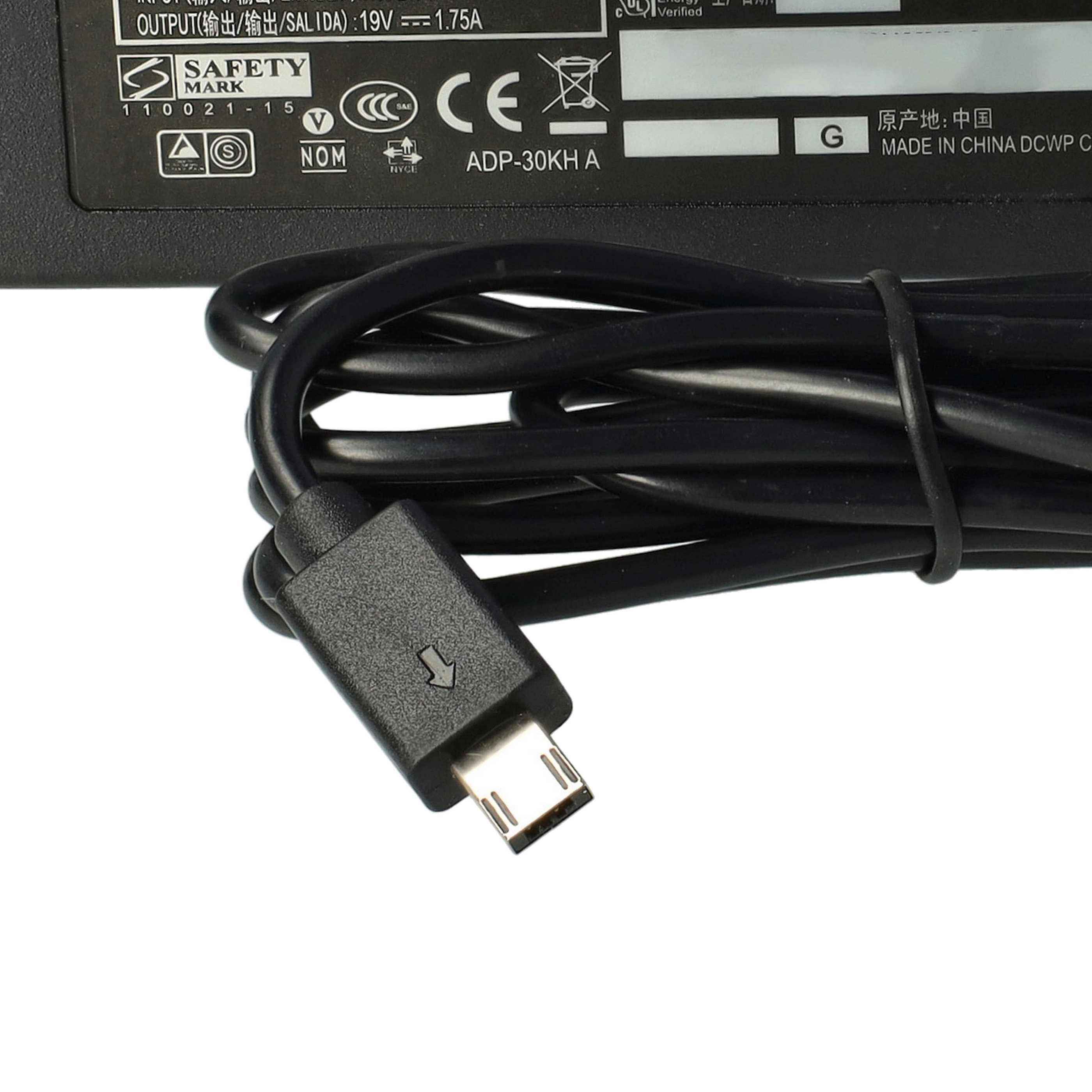 Mains Power Adapter replaces Asus 0A001-00342500, 01A001-0342100, 0A001-00342900 for AsusNotebook, 33 W