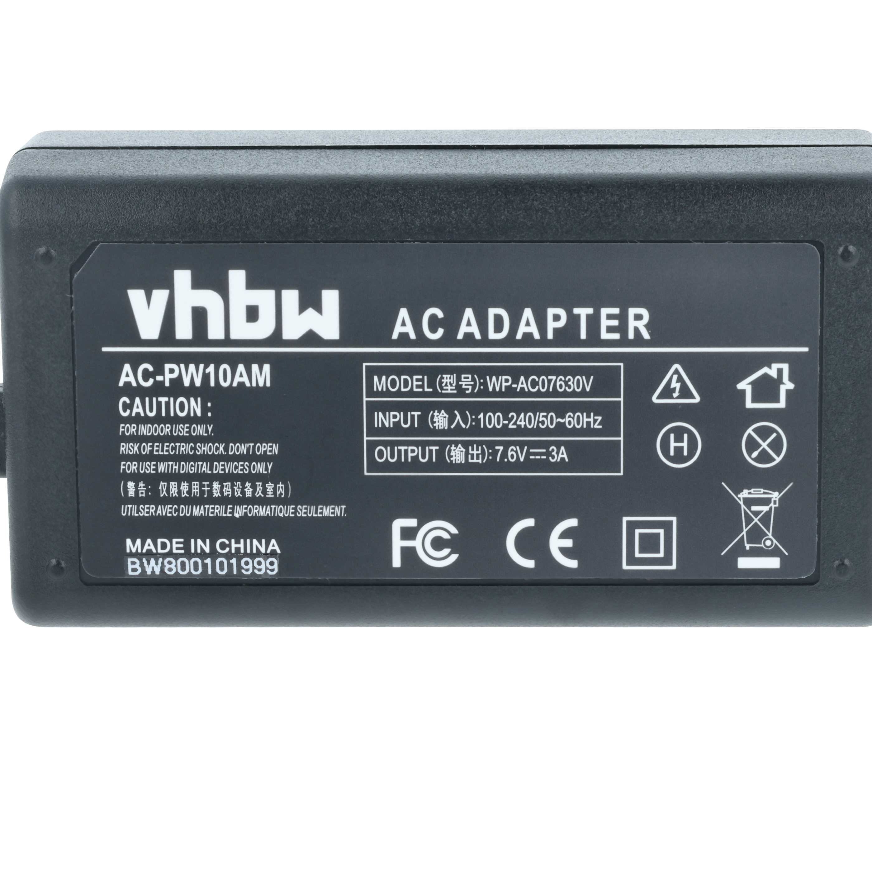 Power Supply replaces AC-PW10AM for Hasselblad Camera - 2 m, 7.6 V 3.0 A