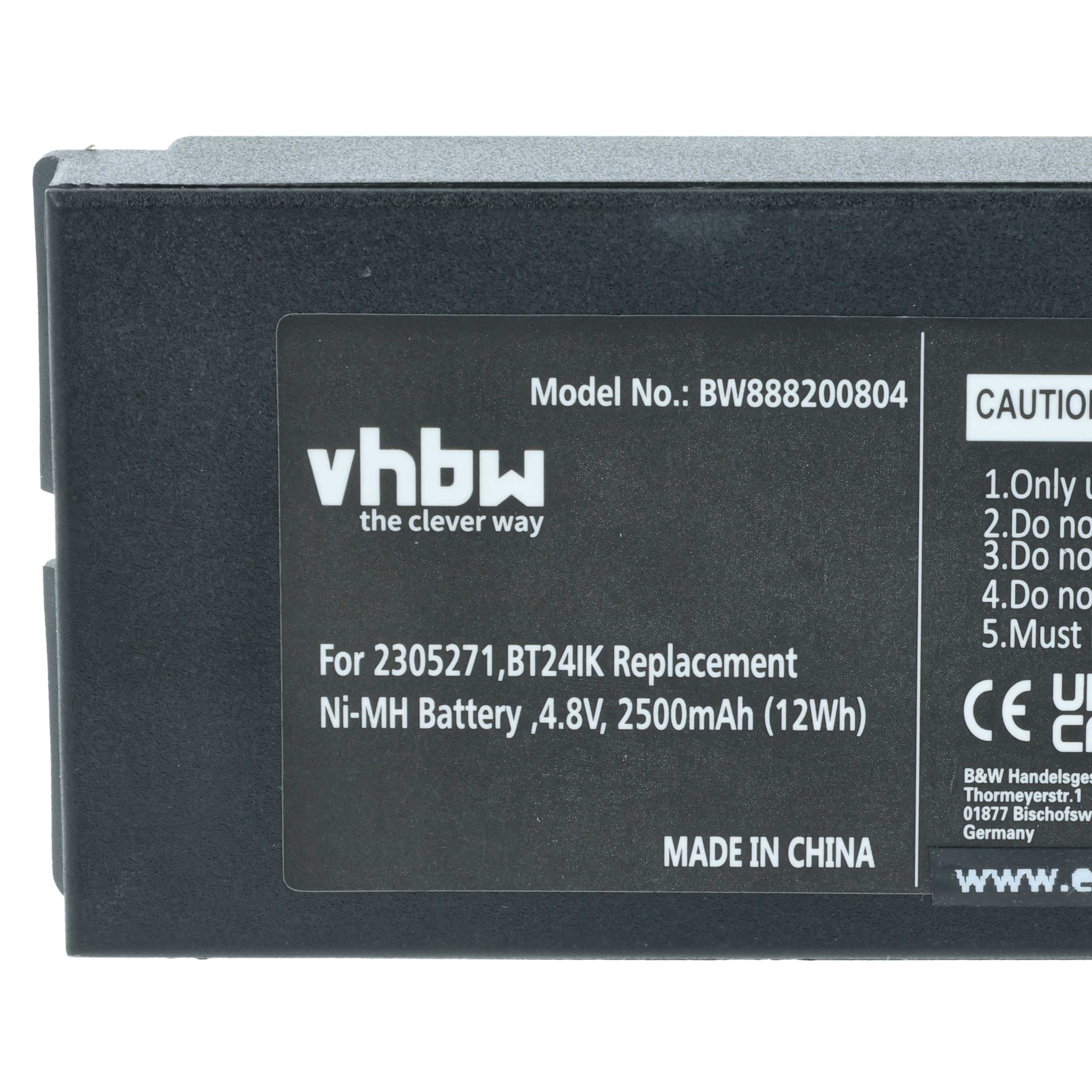 Battery as Replacement for Danfoss 2305271, BT24IK Remote Control - 2500 mAh 4.8 V NiMH