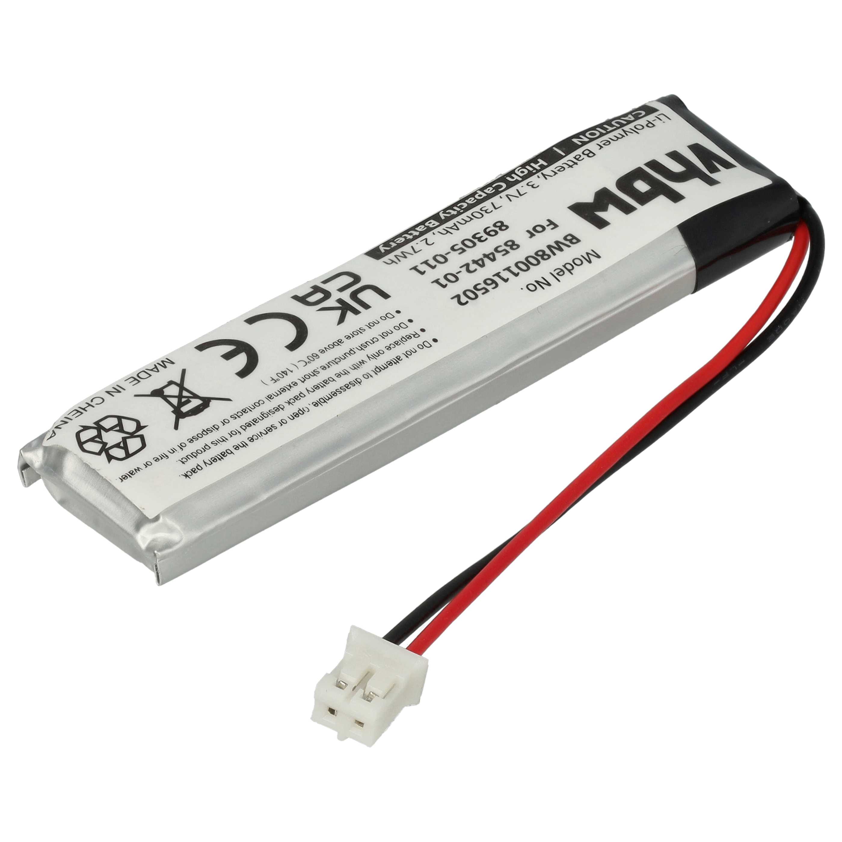 Batteria sostituisce Plantronics 85442-01, 89305-011 per altoparlanti - 730mAh 3,7V Li-Poly