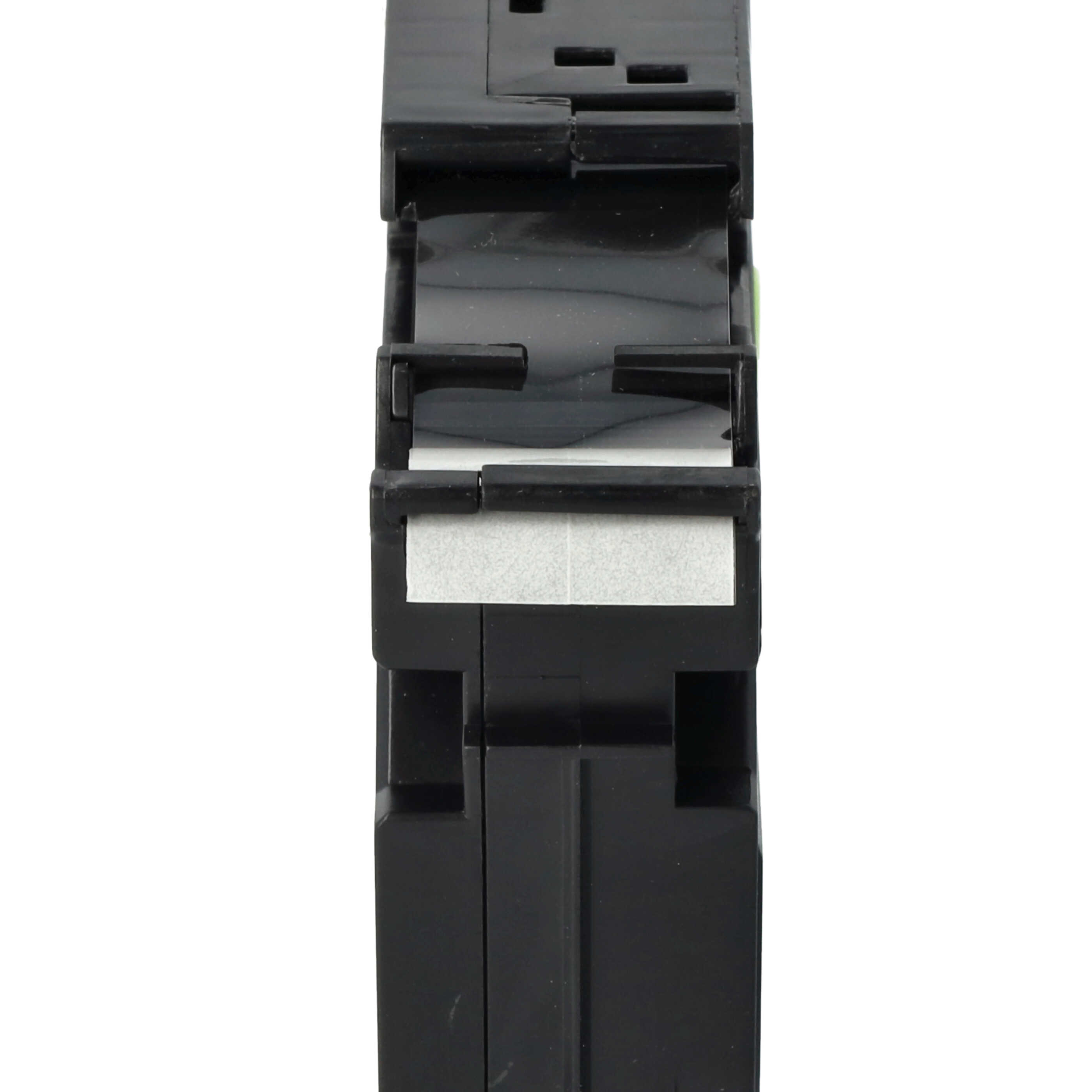Label Tape as Replacement for Brother TZE-FX141, TZFX141, TZeFX141 - 18 mm Black to Transparent, Flexible
