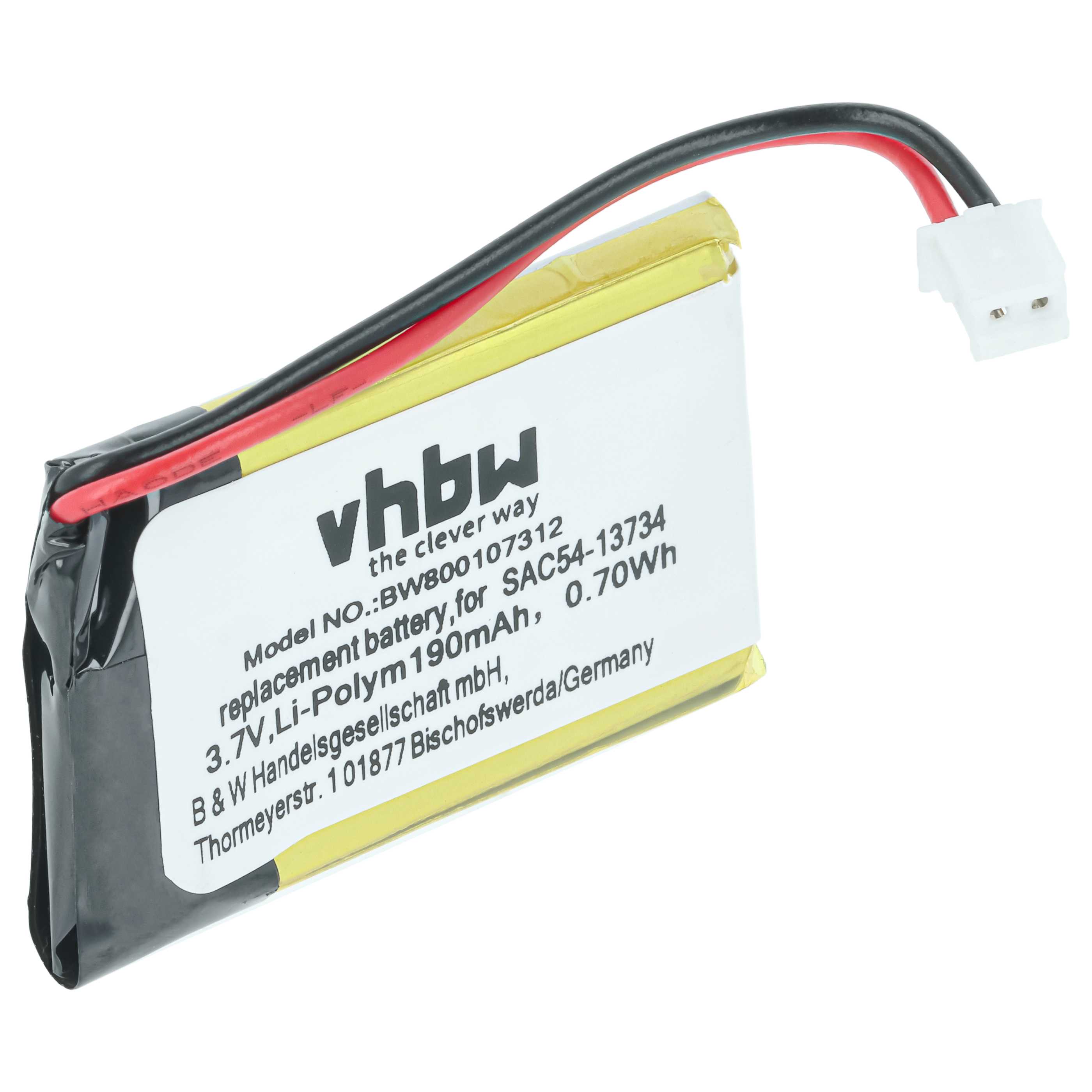 Batteria collare per collare per cani sostituisce Sportdog SAC54-13734 - 190mAh 3,7V Li-Poly