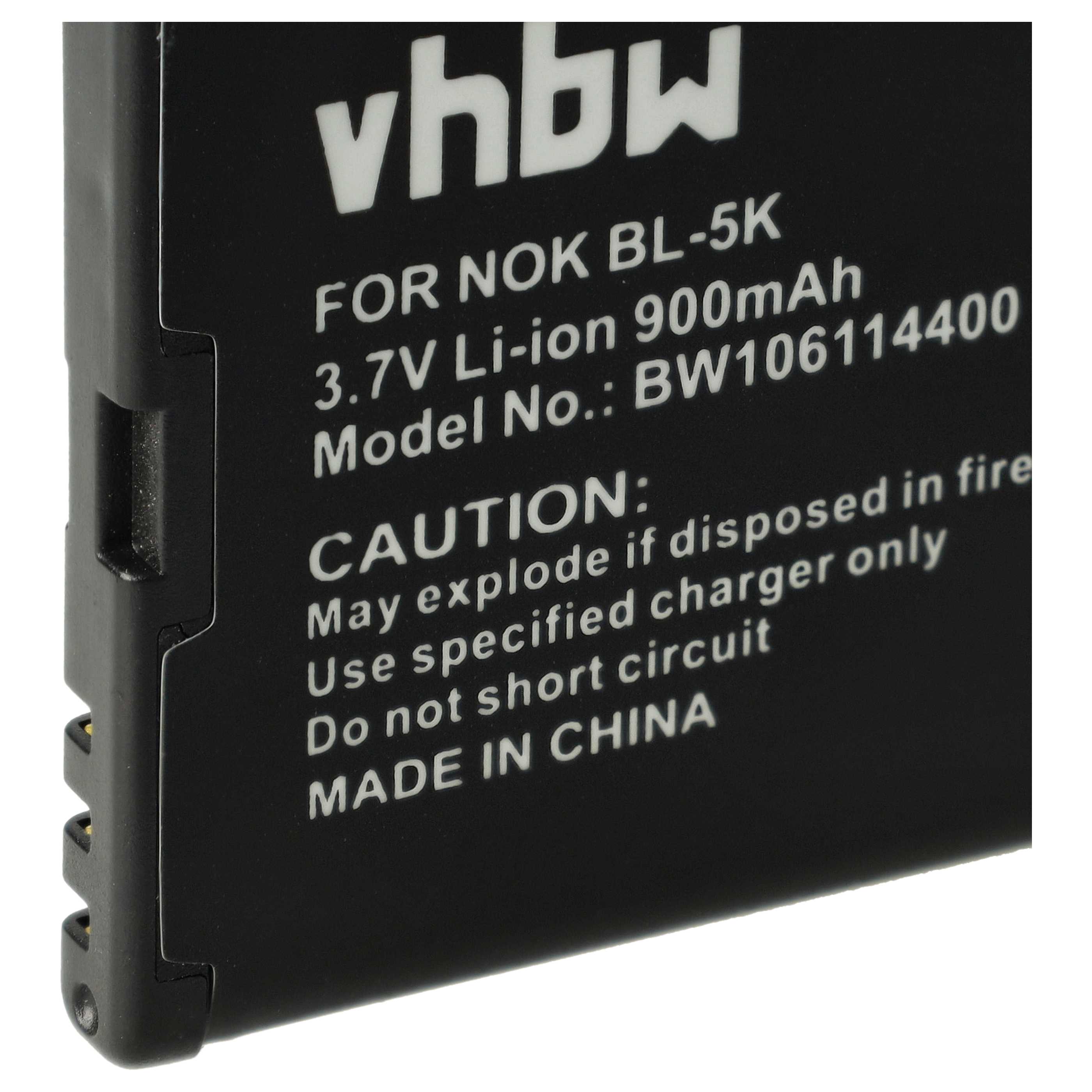 Mobile Phone Battery Replacement for Nokia BL-5K - 900 mAh 3.7 V Li-Ion