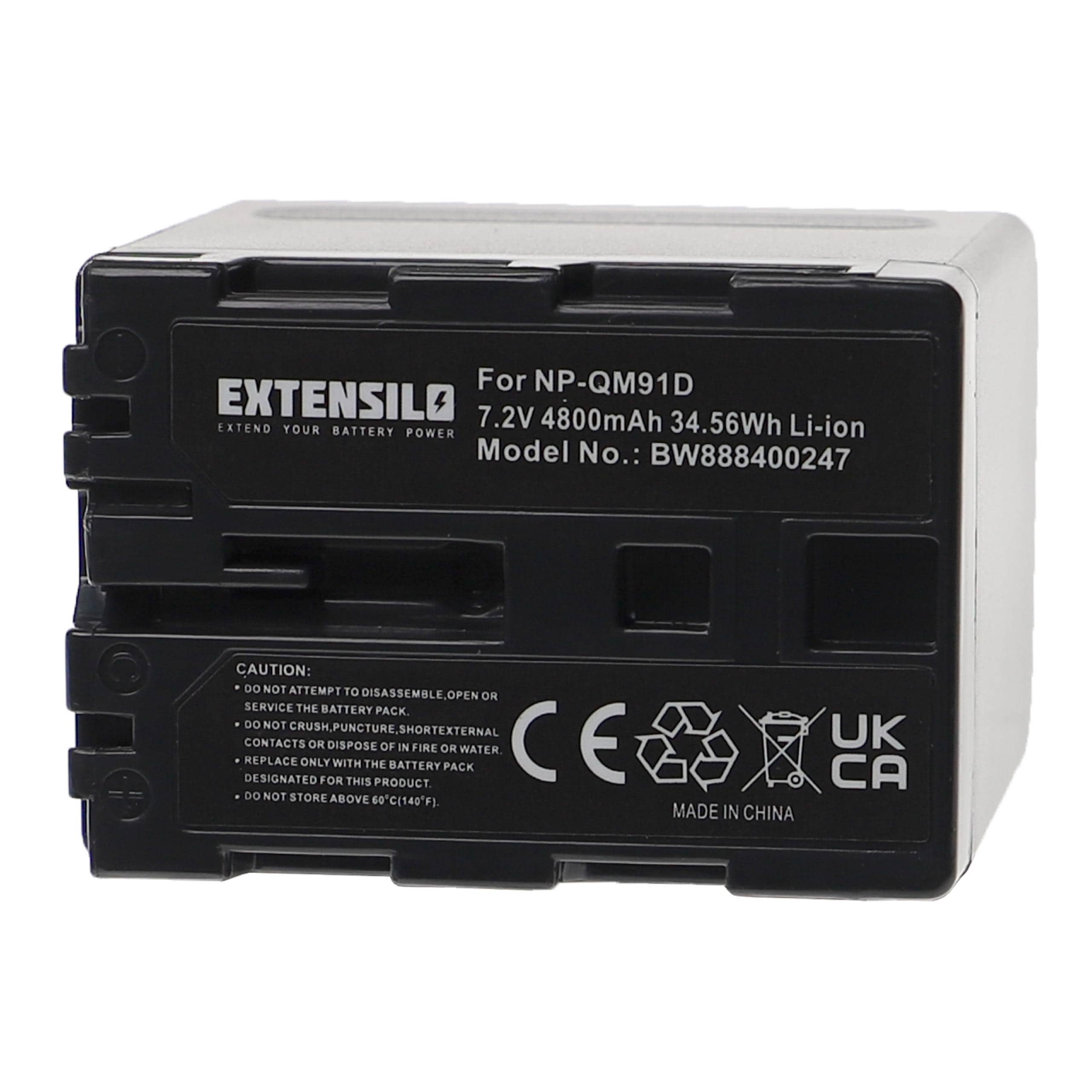 Battery replaces Sony NP-FM55H, NP-QM51, NP-FM91, NP-FM90, NP-FM70, NP-FM50, NP-FM30 - 4800mAh, 7.2V, Li-Ion