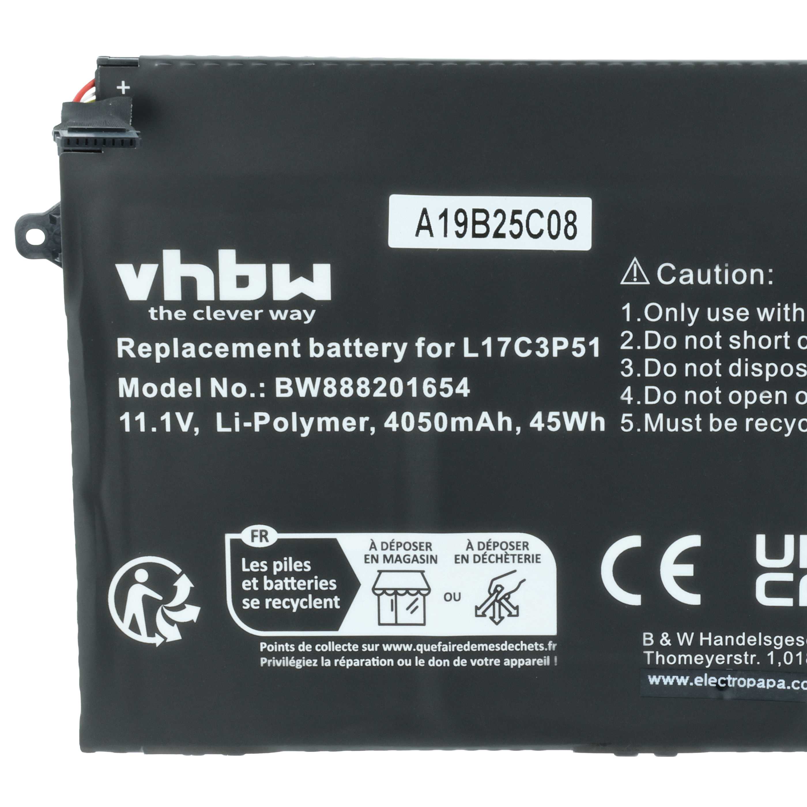 Batteria sostituisce Lenovo 01AV445, 01AV447, 01AV446, 01AV448 per notebook - 4050mAh 11,1V Li-Poly
