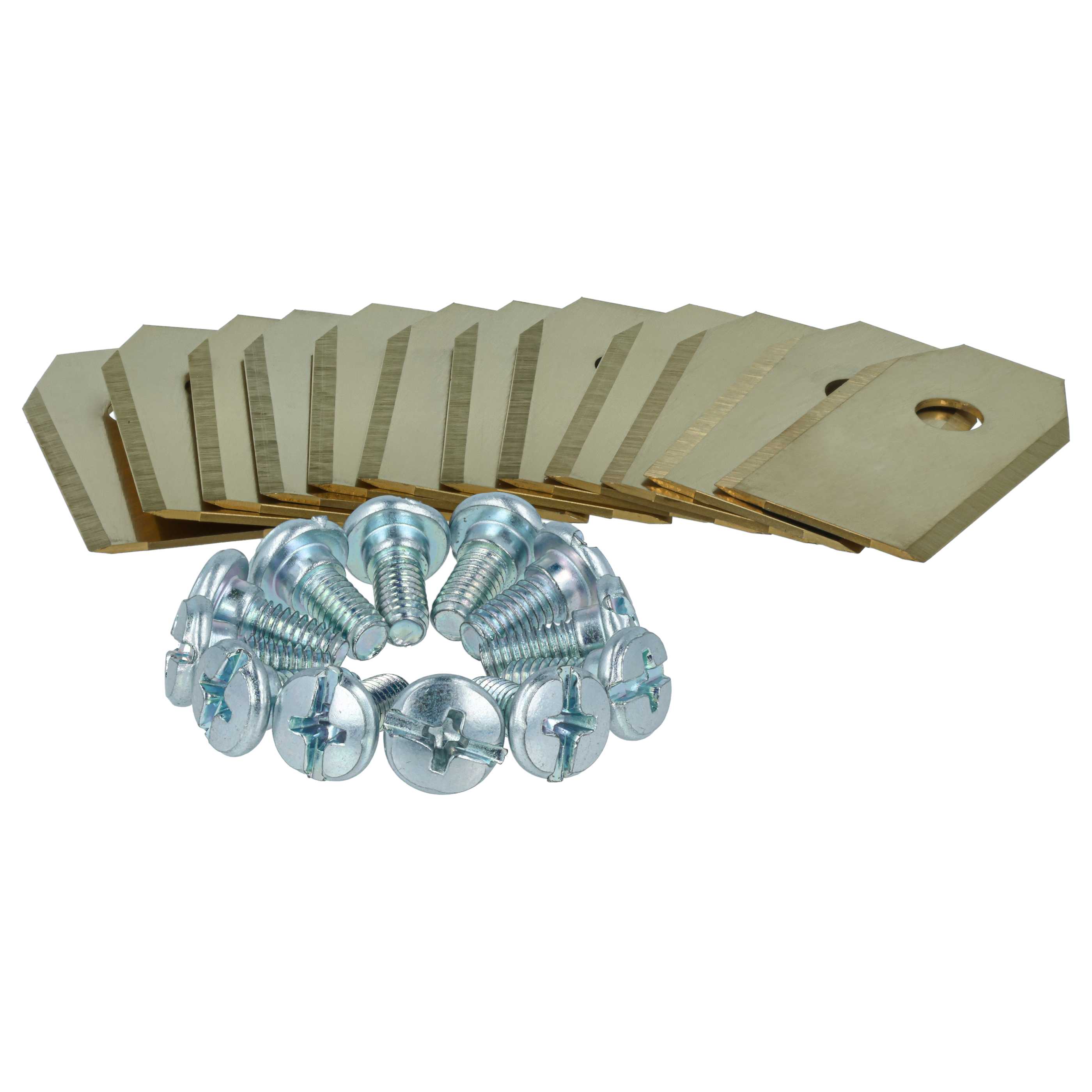 12x Lames remplace 505127801, 408720, 505127802 pour tondeuse – Couteaux apatite de titane, Silber Gold