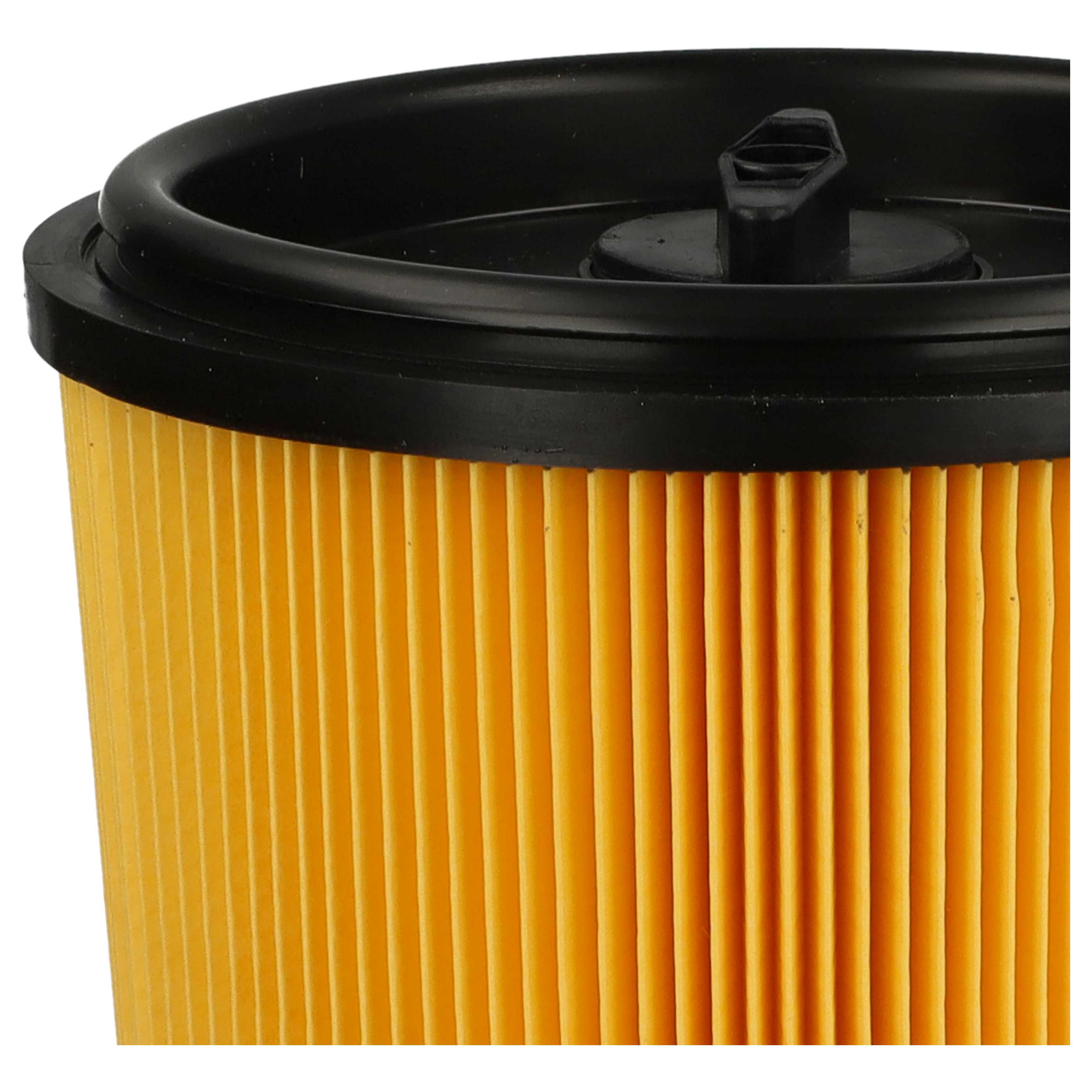 4x Filtercartridge filter replaces Grizzly 91092030 for Parkside Vacuum Cleaner, black / yellow