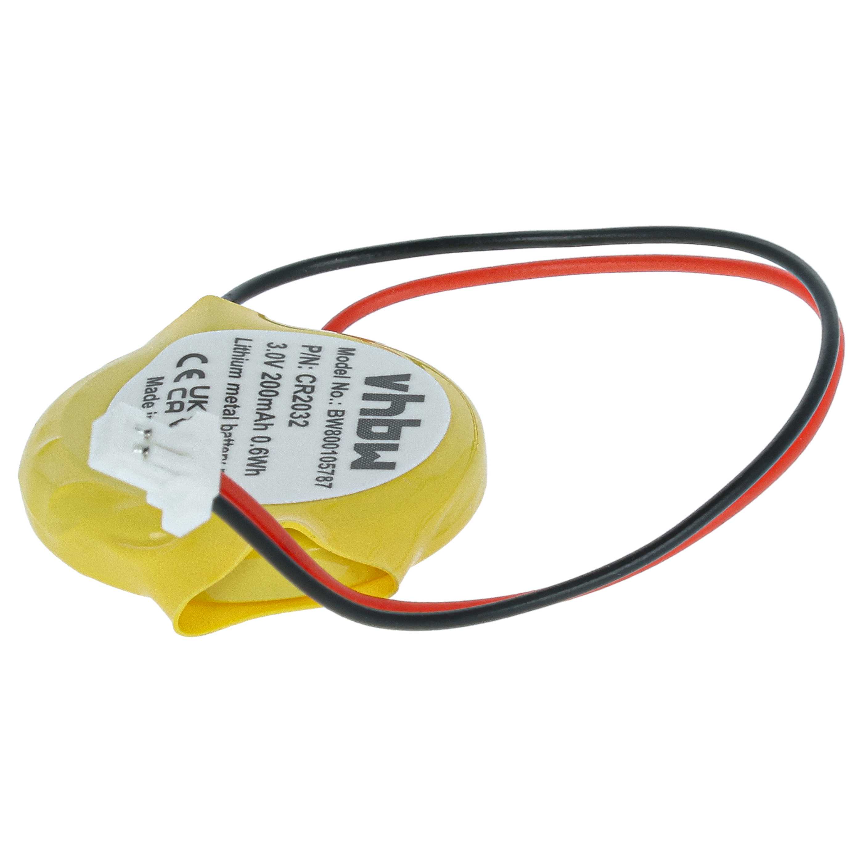 Batería reemplaza 02K6486, 02K6502, 152605-003, CR2032 para ordenador portátil - 200 mAh 3 V Li-Ion