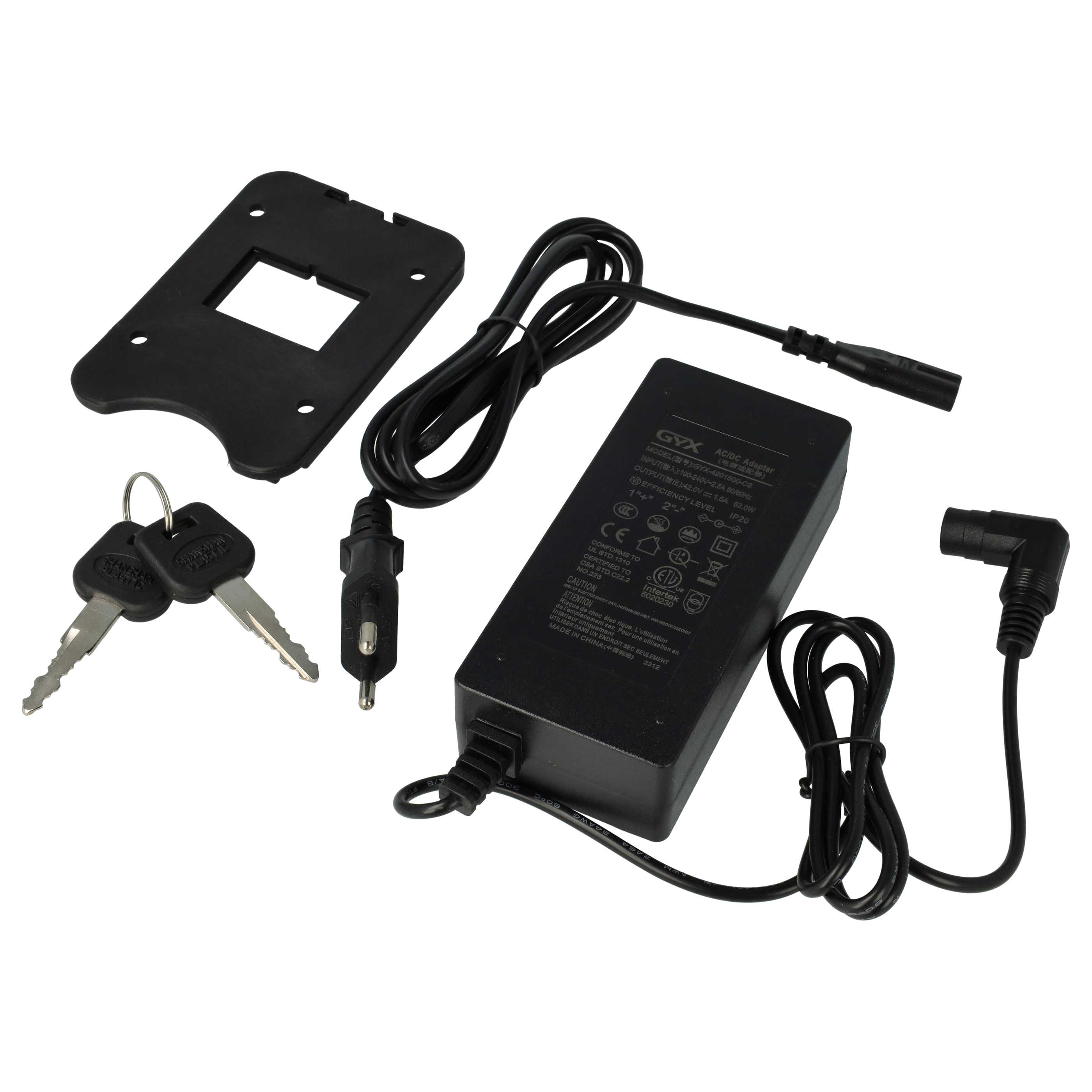 E-Bike Seat Tube Battery - 16.8 Ah 36 V Li-Ion, incl. Charger