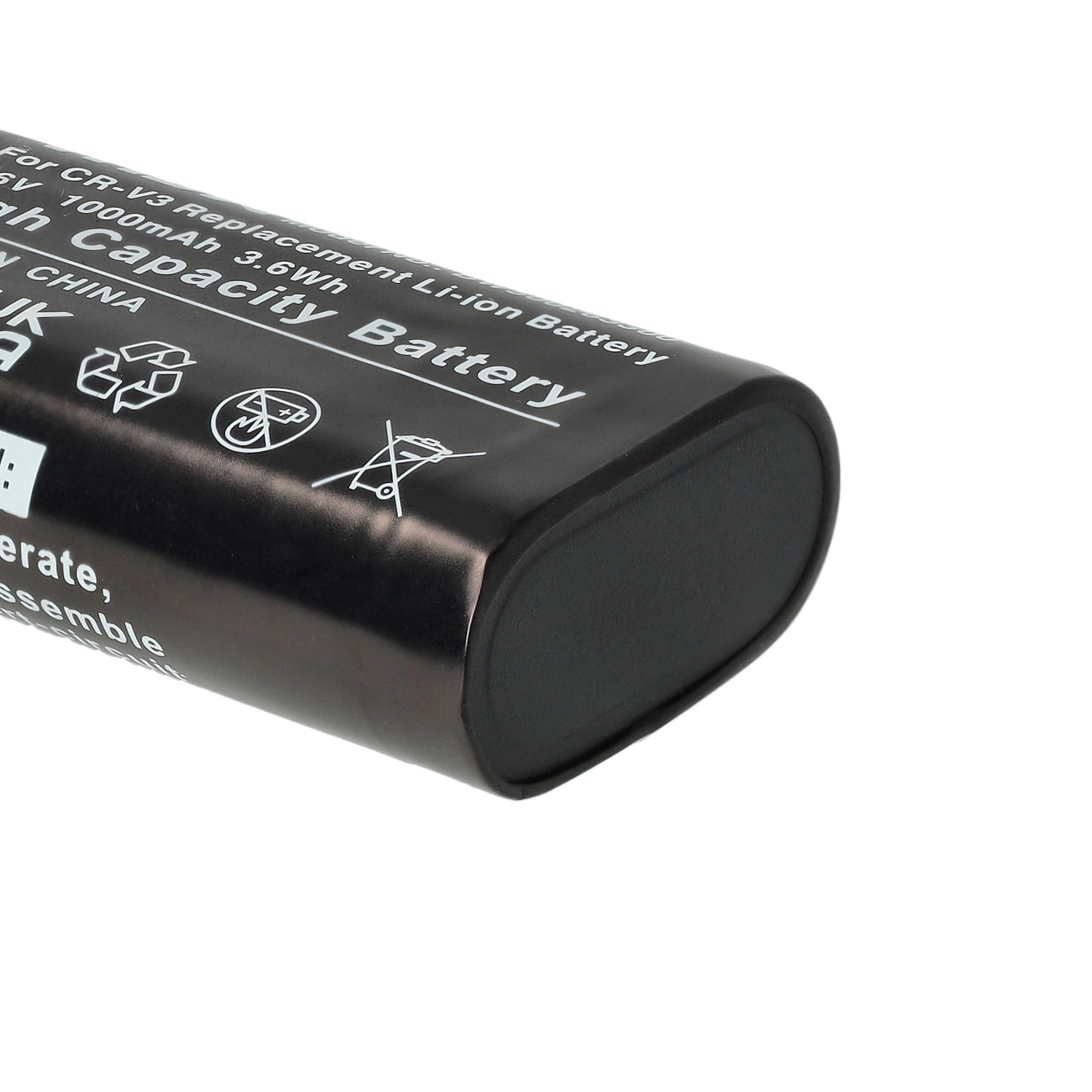 3x Battery replaces RV3, RCR-V3, LB01, LB-01, CR-V3P, CR-V3 - 1000mAh, 3.6V, Li-Ion