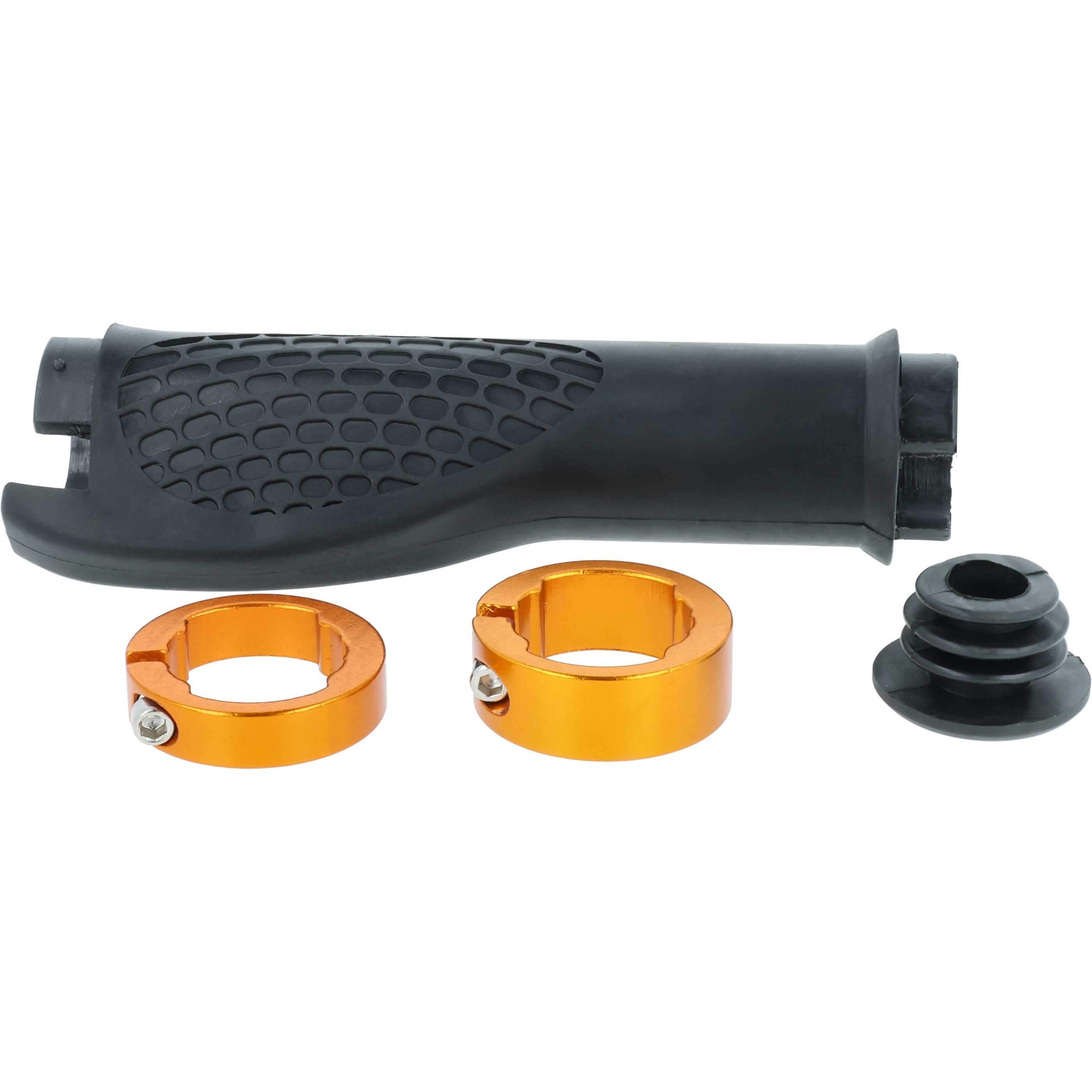 2x Handlebar Grips suitable for Bicycle, Mountain Bike - Hand Grips, Ergonomic, Gold/Black