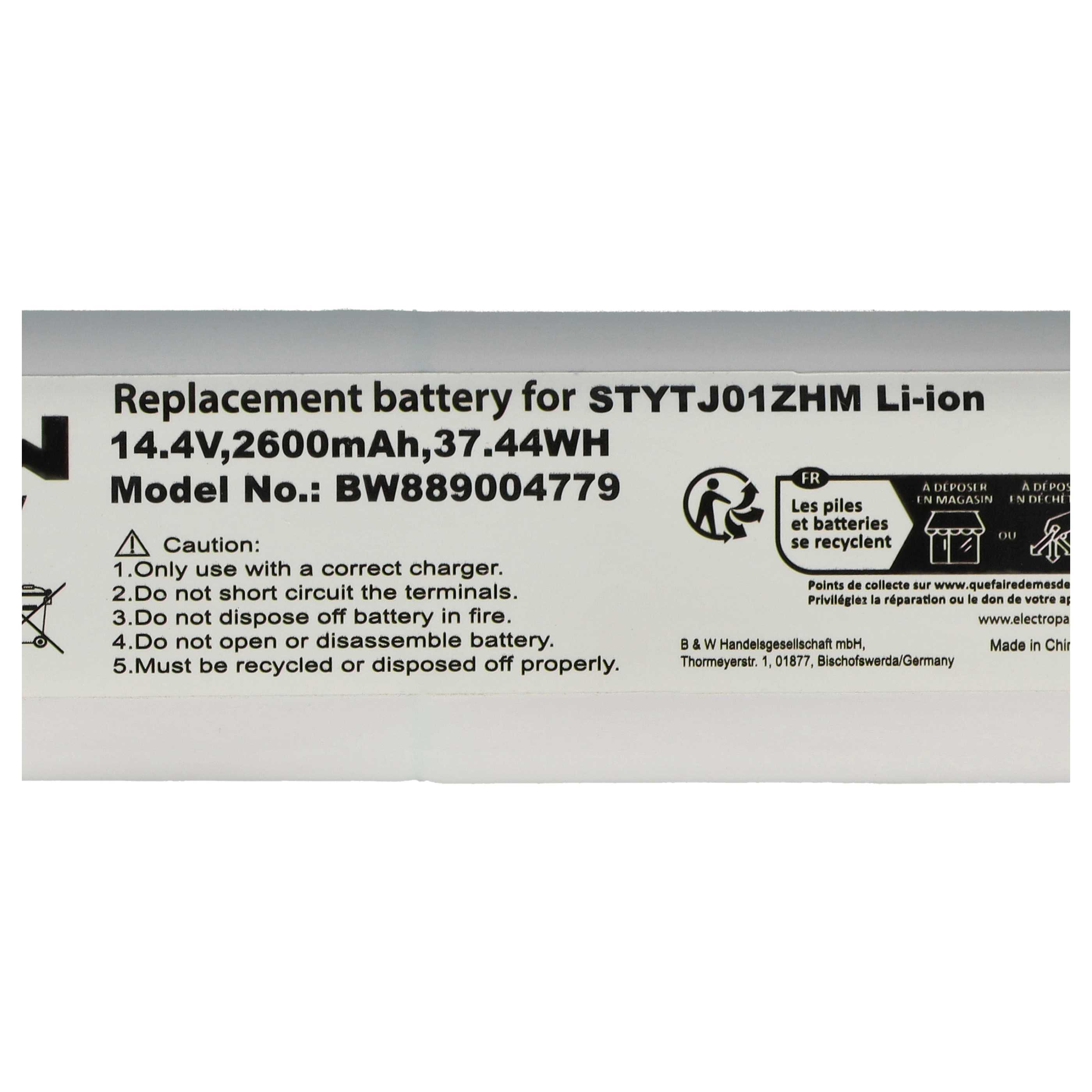 Battery replaces Xiaomi P1904-4S1P-MM for Dreame etc. 2600mAh, 14.4V, Li-Ion