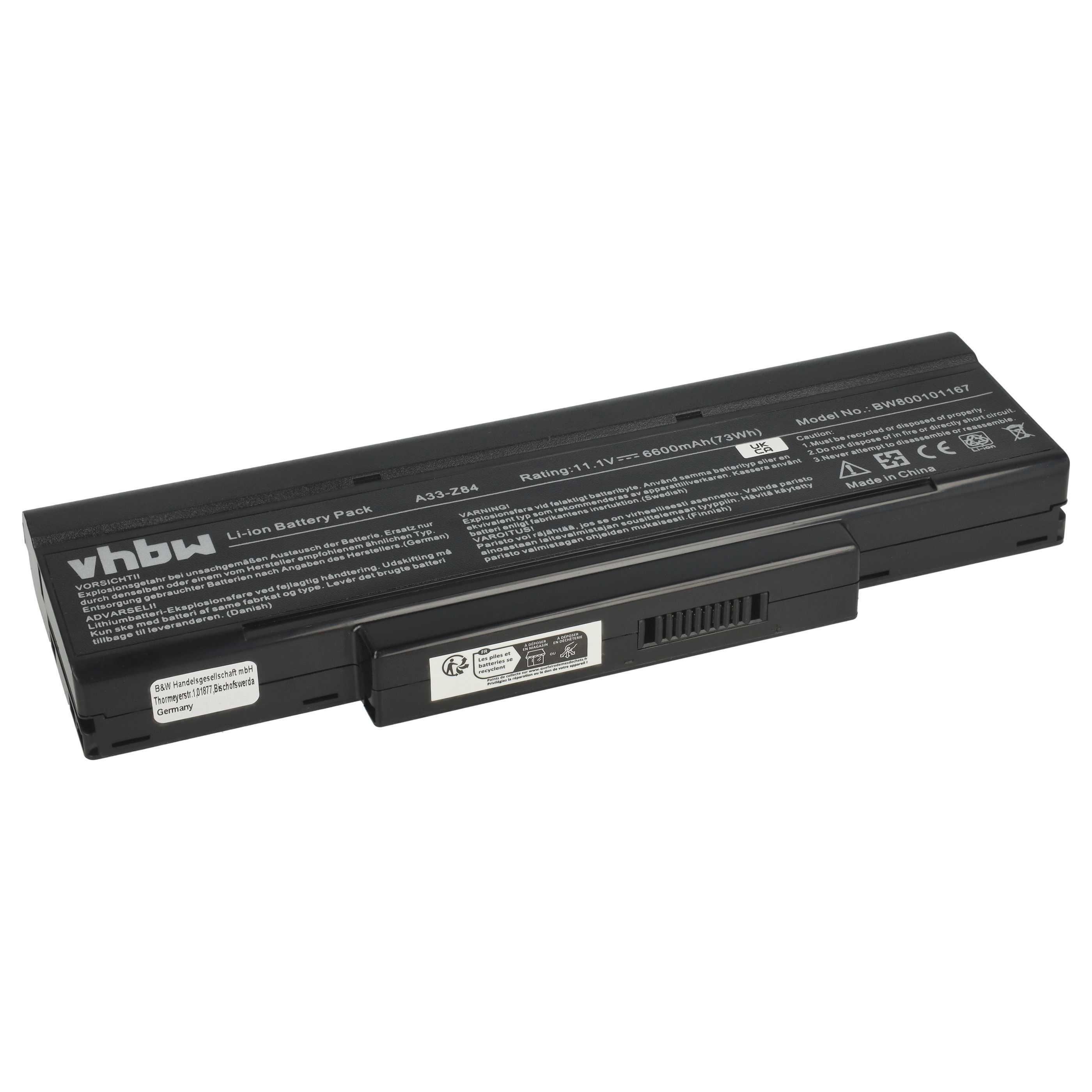 Batteria sostituisce Acer LC.BTP01.003 per notebook - 6600mAh 11,1V Li-Ion nero