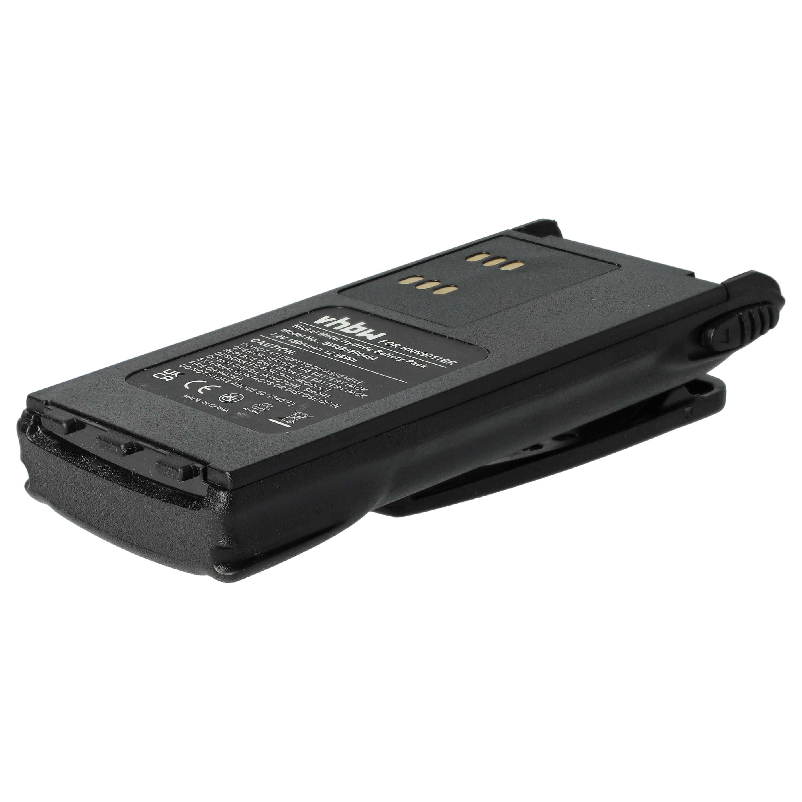 Radio 10x Battery suitable for Motorola GP320, GP340, GP360, GP380 - 1800 mAh 7.2 V NiMH + Belt Clip