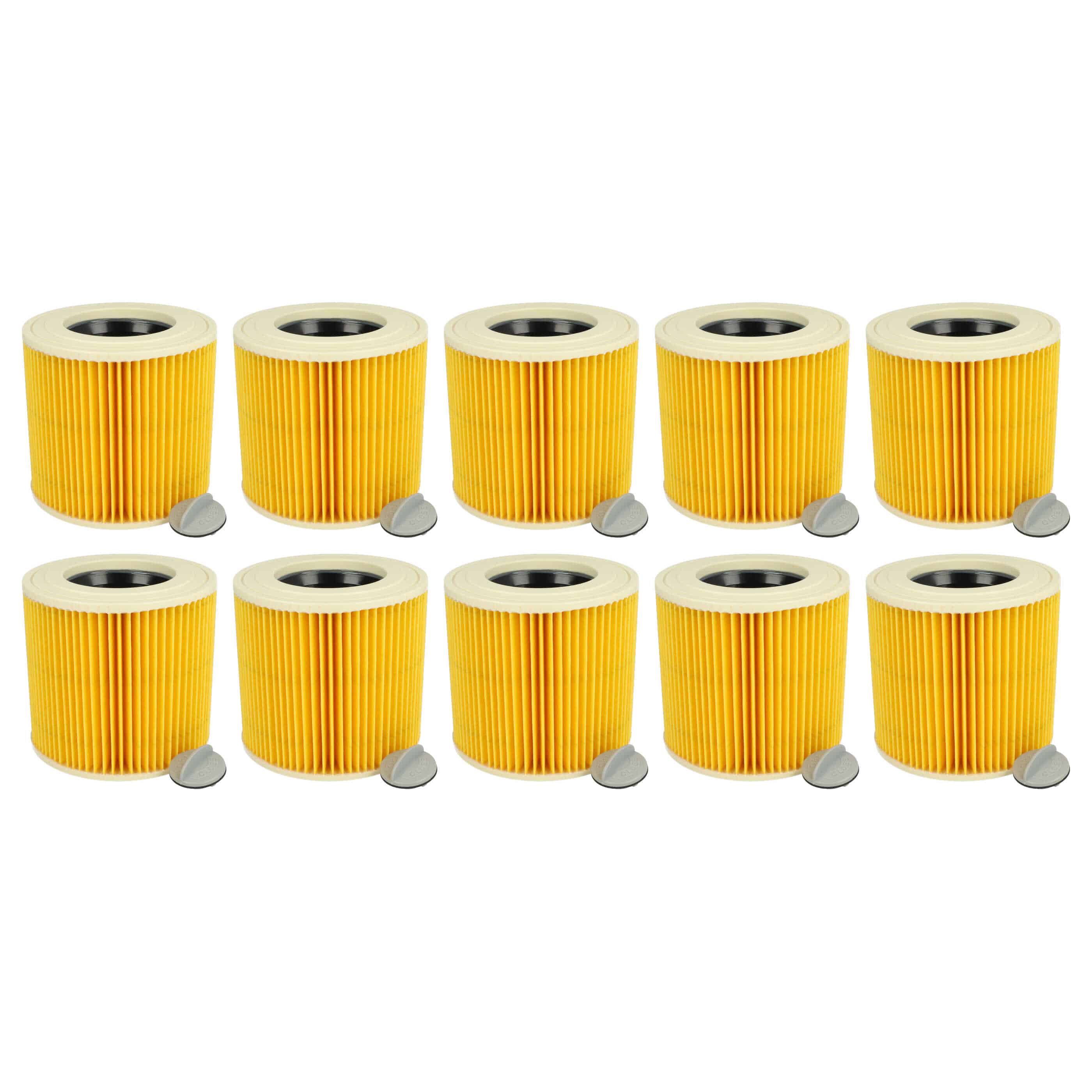 10x cartridge filter replaces Kärcher 6.414-789 for Kärcher Vacuum Cleaner, brown