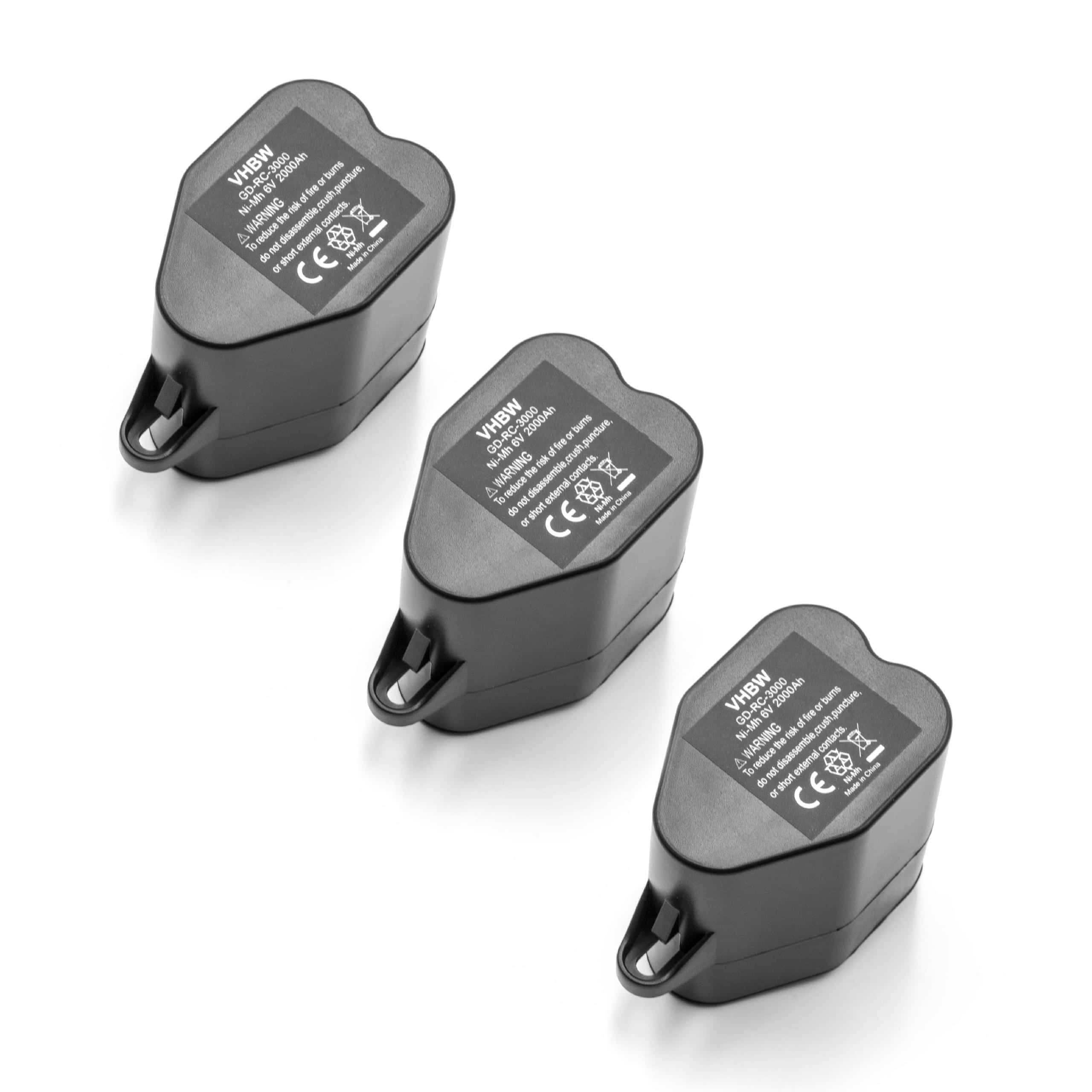 3x Battery replaces 2.891-029.0 for Kärcher etc. 2000mAh, 6V, NiMH