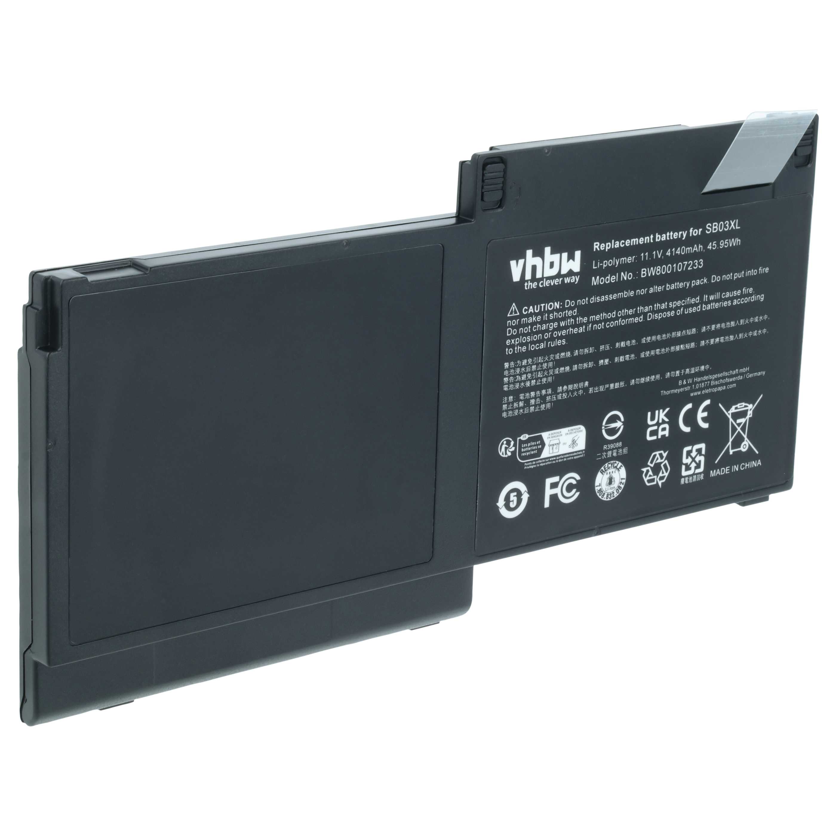 Notebook Battery replaces HP 716726-1C1, 716726-171, 716725-171, 716725-1C1 - 4140 mAh 11.1 V Li-Ion, black