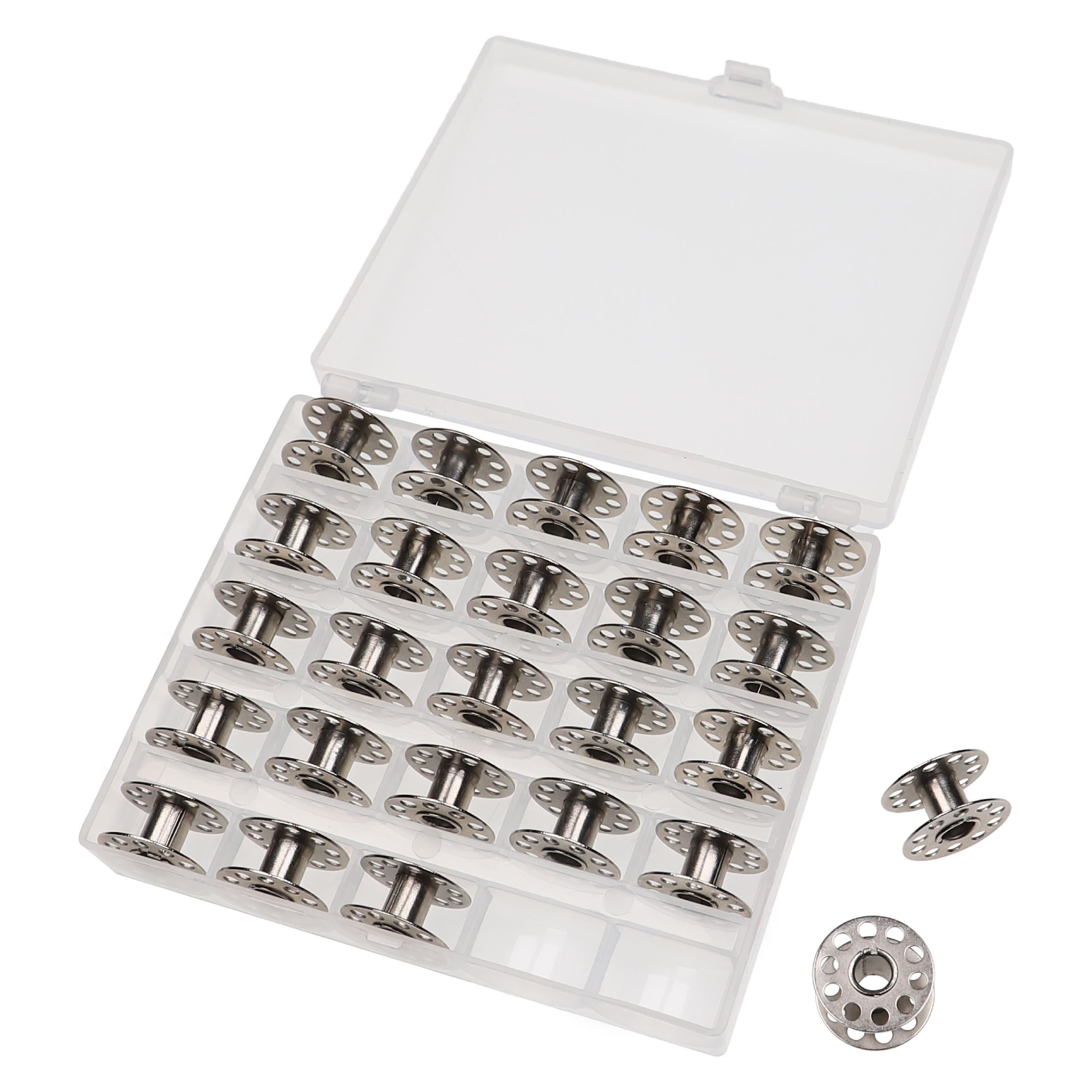 26x Caja almacenaje para bobinas de máquinas de coser Singer, etc. - incl. bobinas hilo, metal