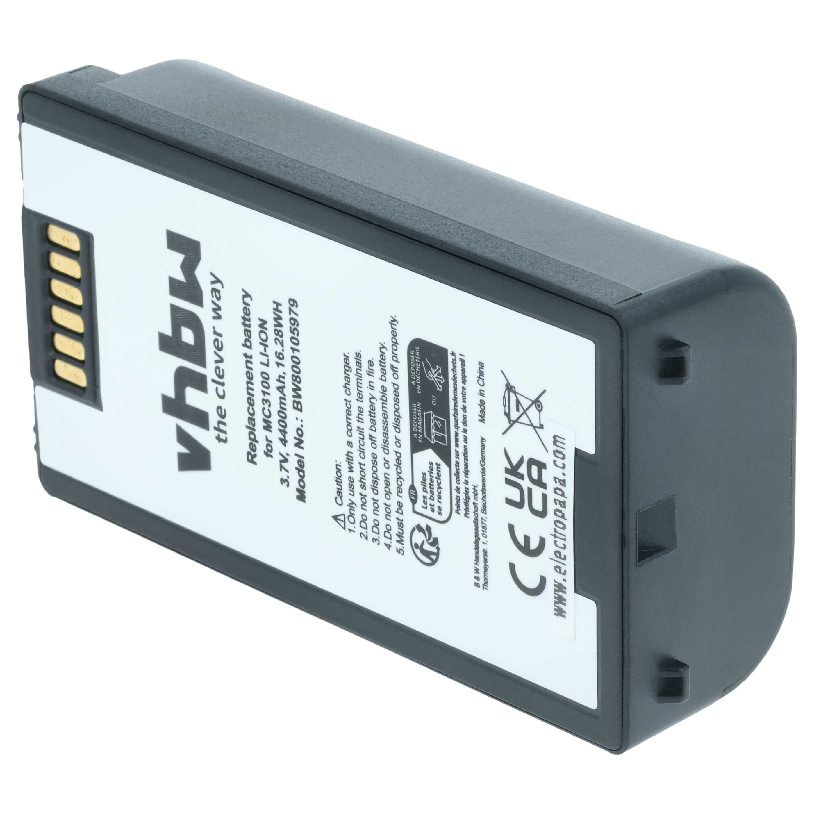 Akku als Ersatz für Symbol 82-127909-02, BTRY-MC31KAB02 für Symbol Barcodescanner - 4400mAh 3,7V Li-Ion
