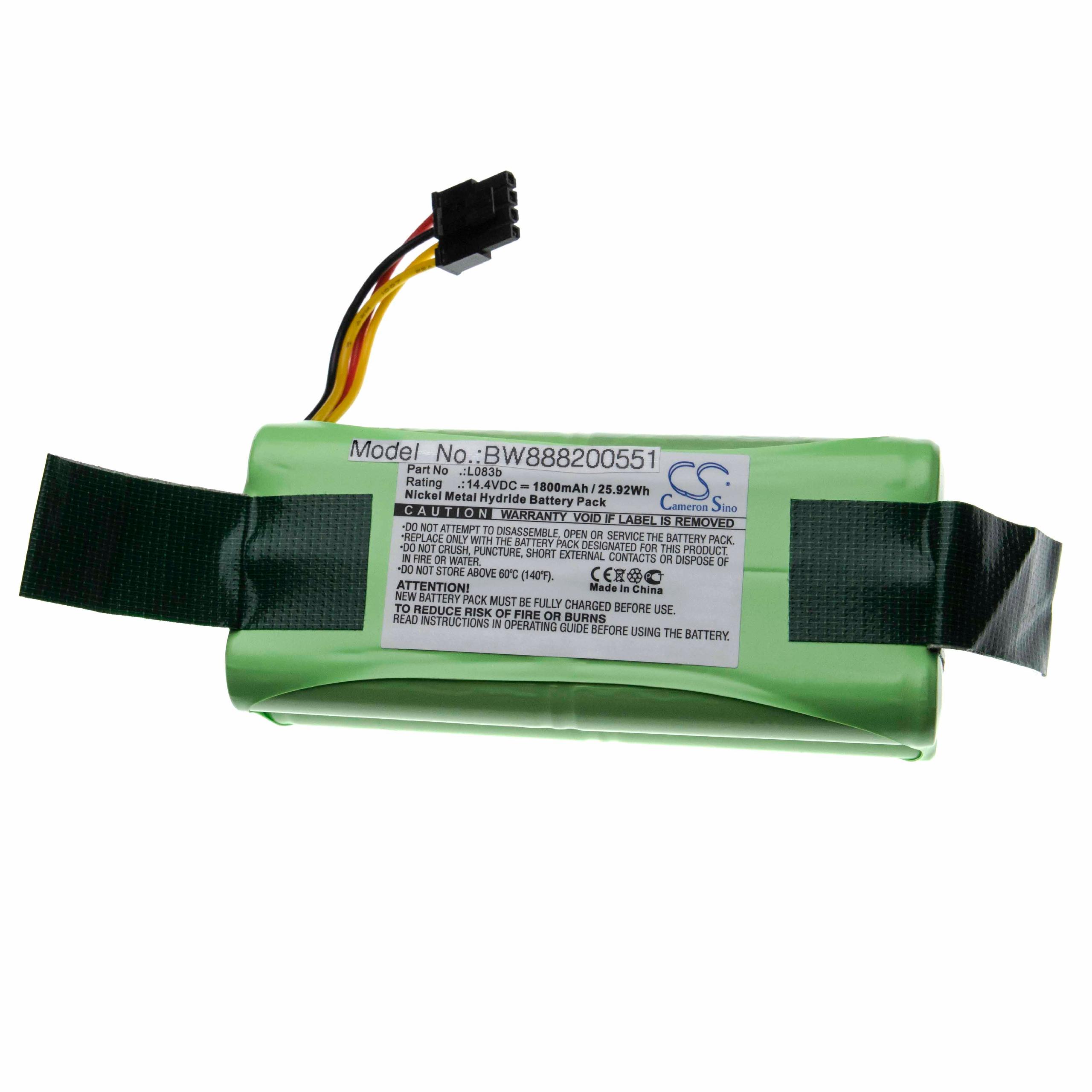 Batterie remplace Midea L083b pour robot aspirateur - 1800mAh 14,4V NiMH