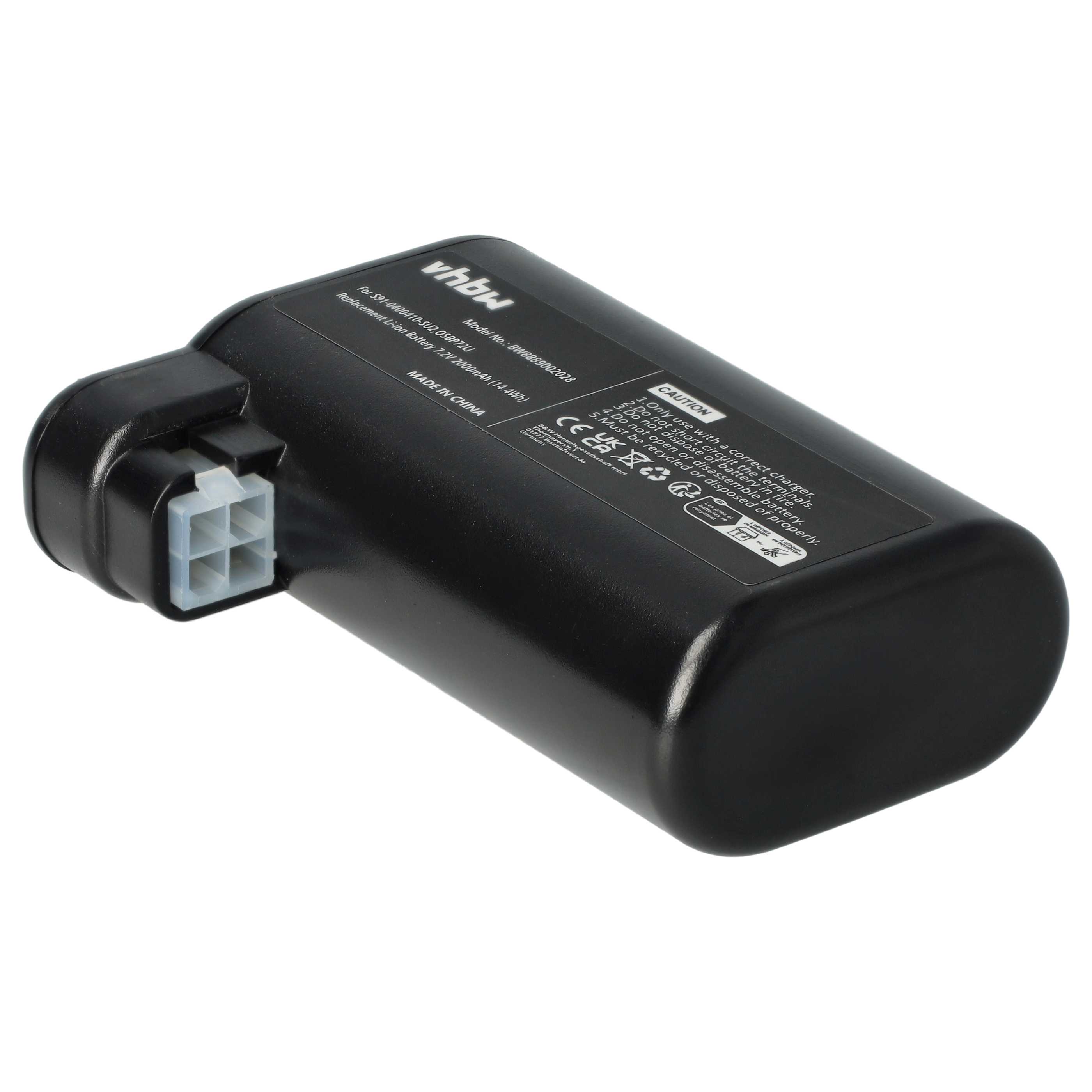 2x Battery replaces AEG S91-0400410-SU2, OSBP72LI for Electrolux etc. 2000mAh, 7.2V, Li-Ion