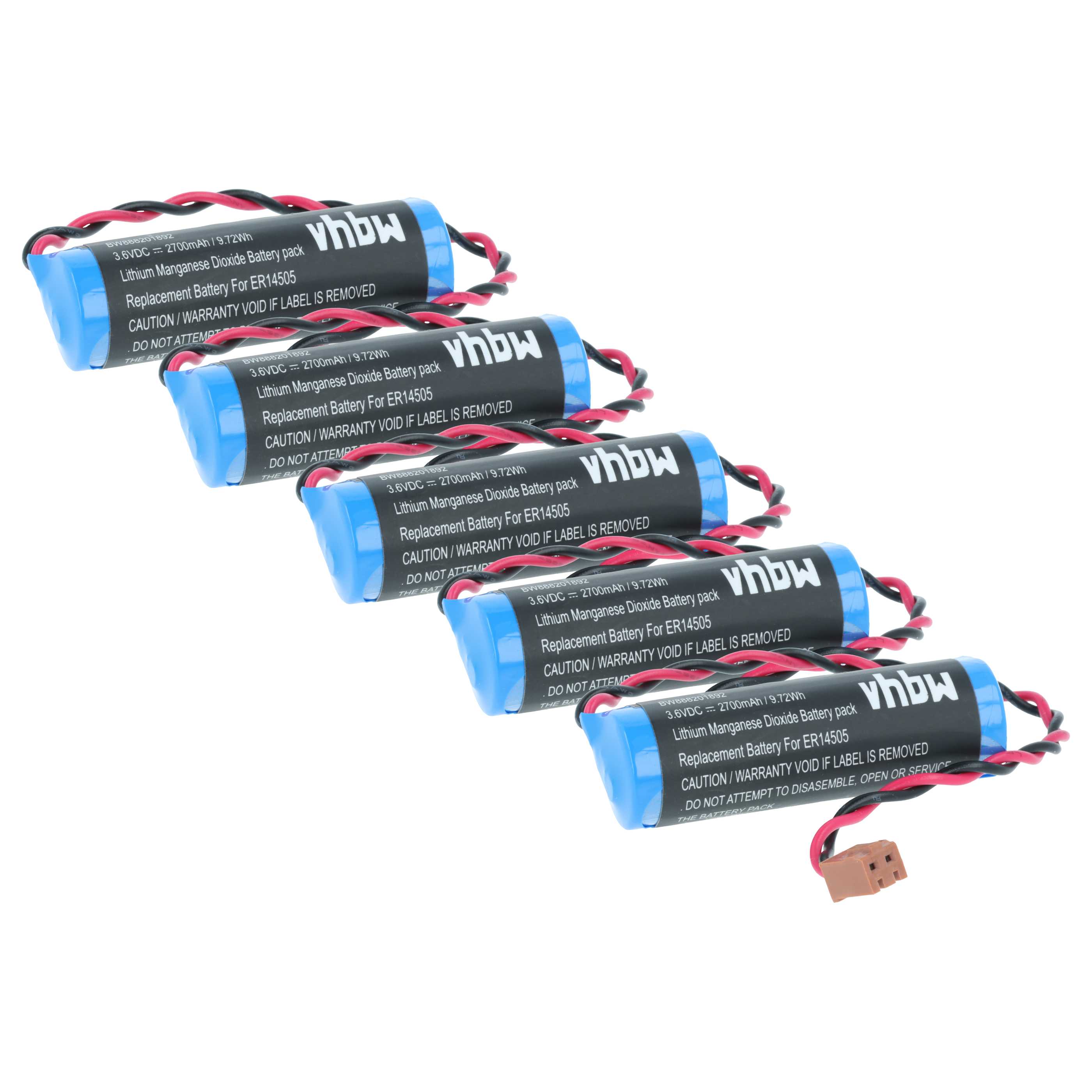 5x Bateria do PLC programowalnego sterownika Toshiba ER6VCT - 2700 mAh 3,6 V Li-SOCl2