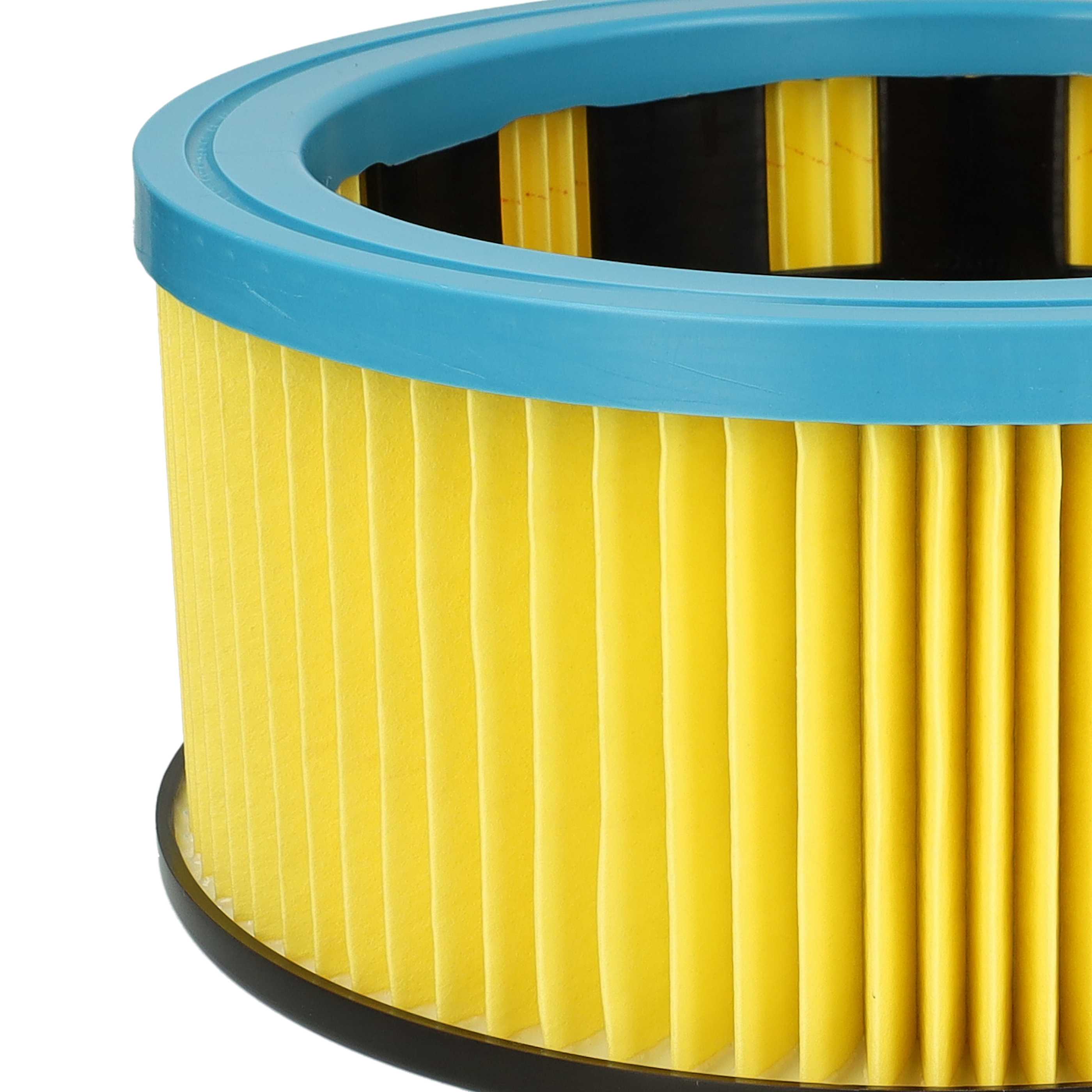 3x cartridge filter replaces Metabo 631753000 for Hitachi Vacuum Cleaner, black / blue / yellow