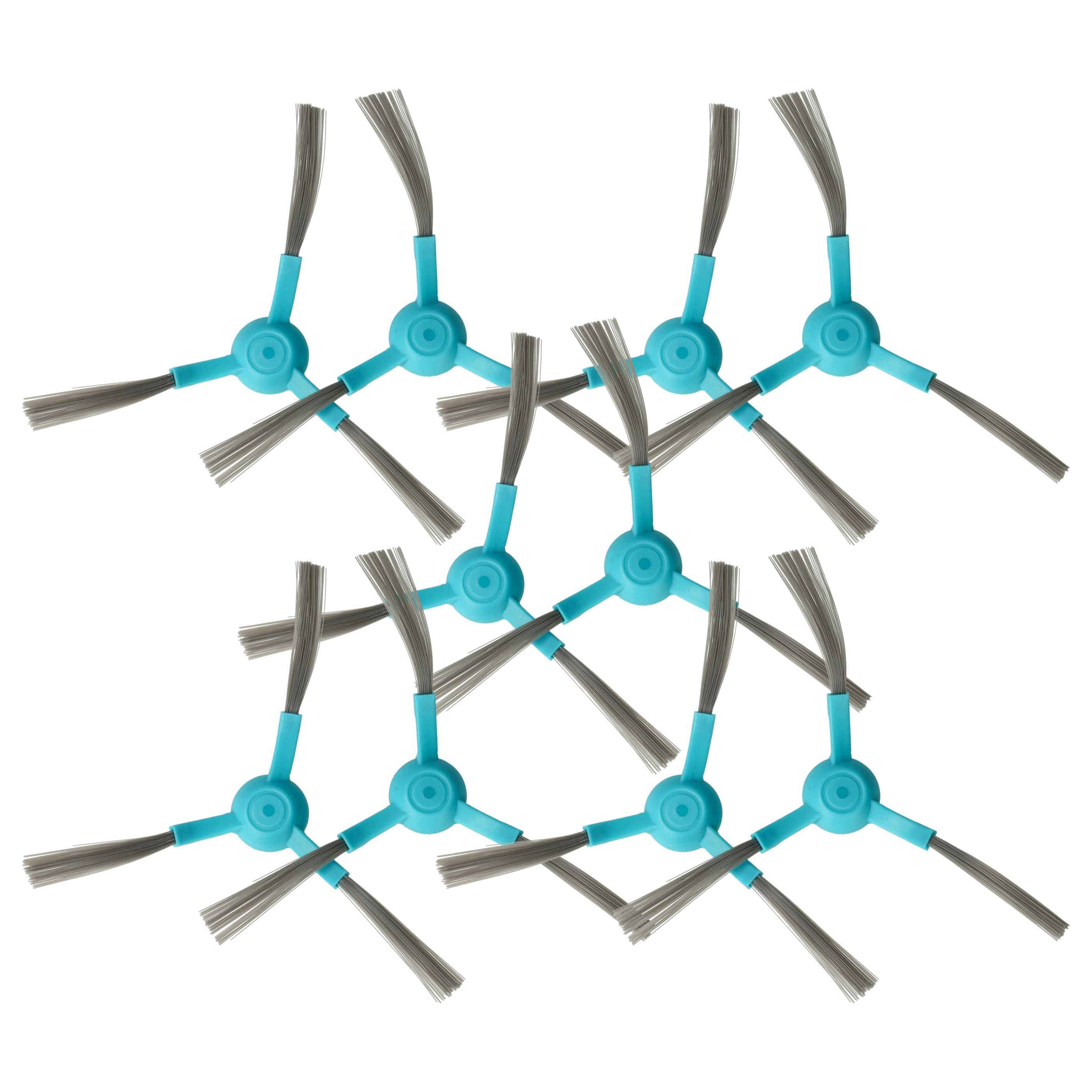 10x Seitenbürste passend für Proscenic - Reinigungsbürsten Set, 3 Arme, schwarz / hellblau