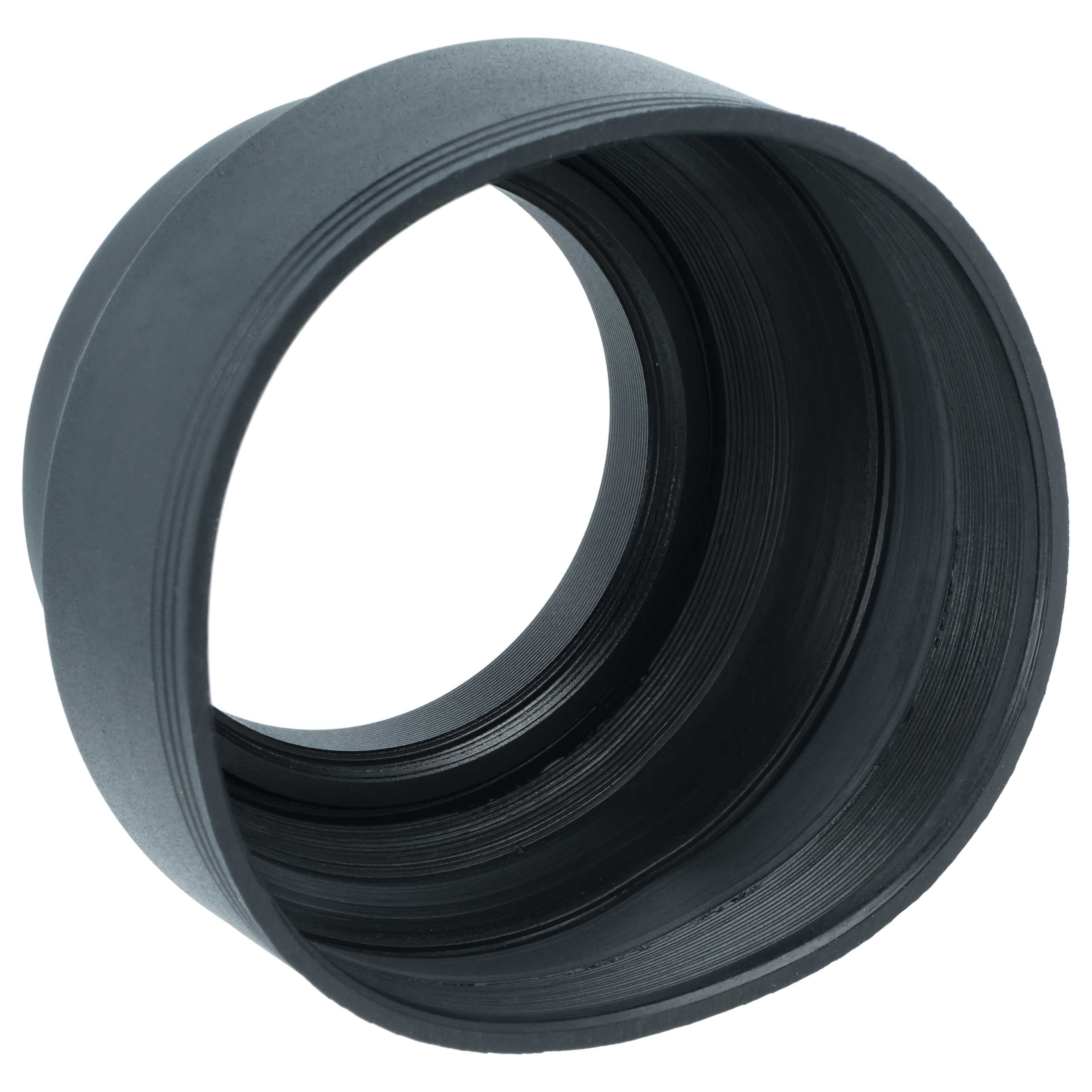 Lens Hood suitable for Fujifilm, Leica, Pentax, Panasonic Camera with 49 mm Diameter etc., rubber, black