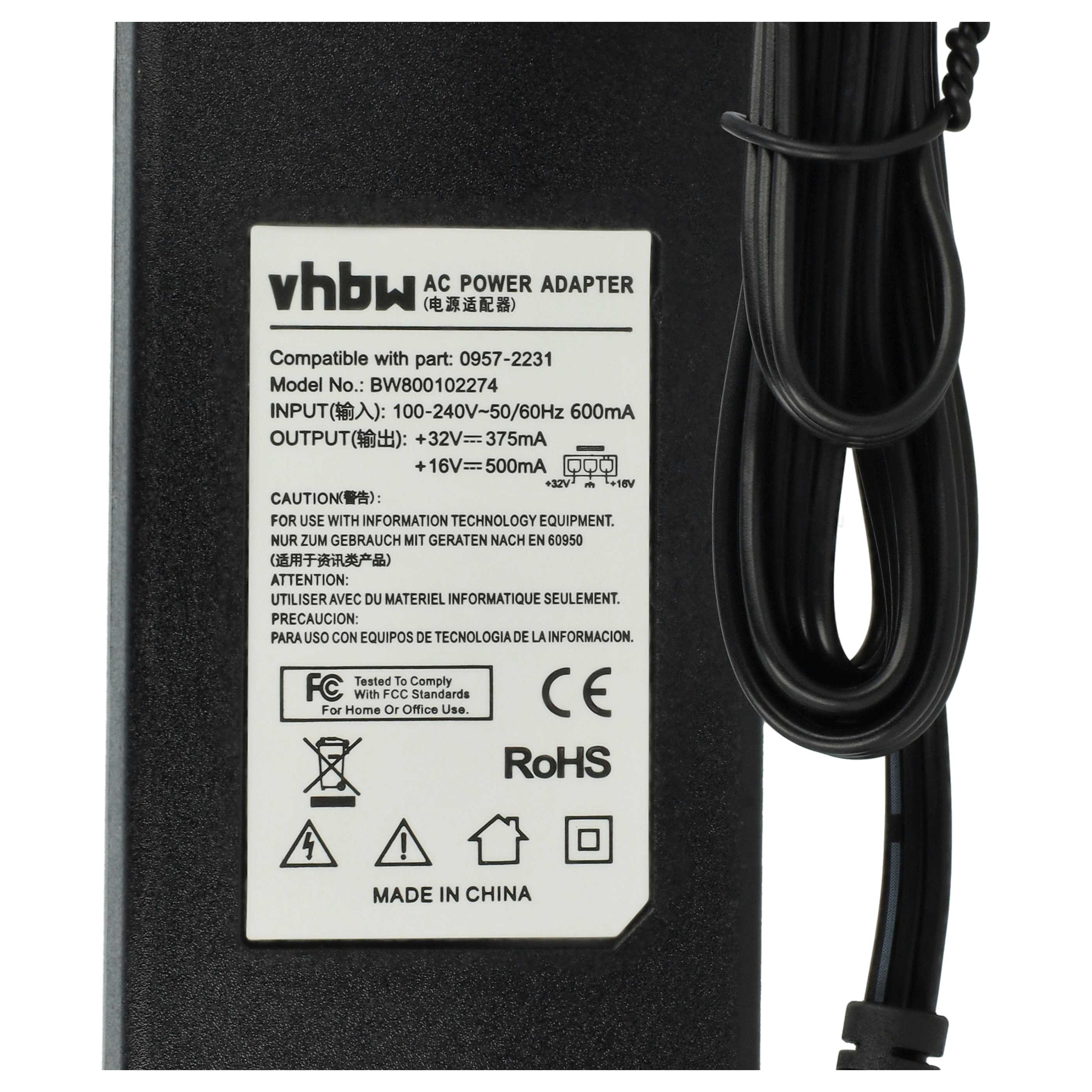 Netzteil als Ersatz für HP 0957-2231 für HP Drucker - 200 cm
