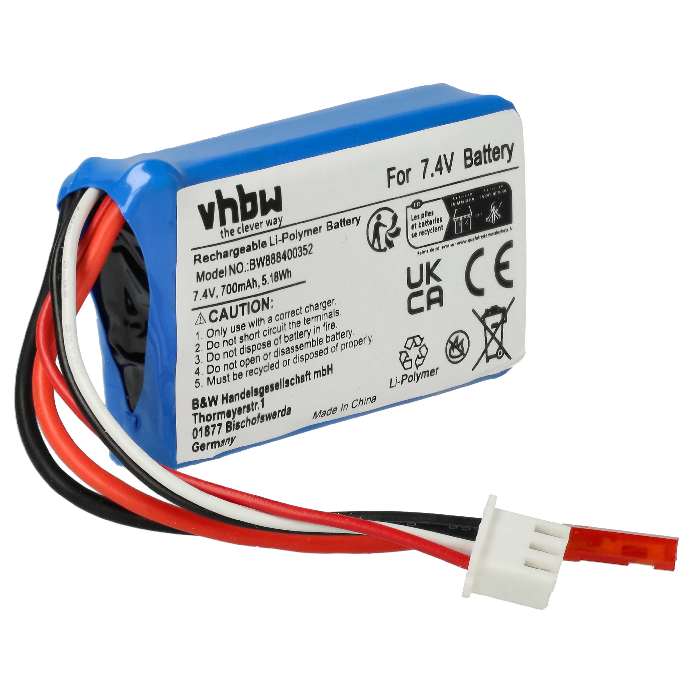 Batterie modèle radio-télécommandé - 700mAh 7,4V Li-polymère, BEC