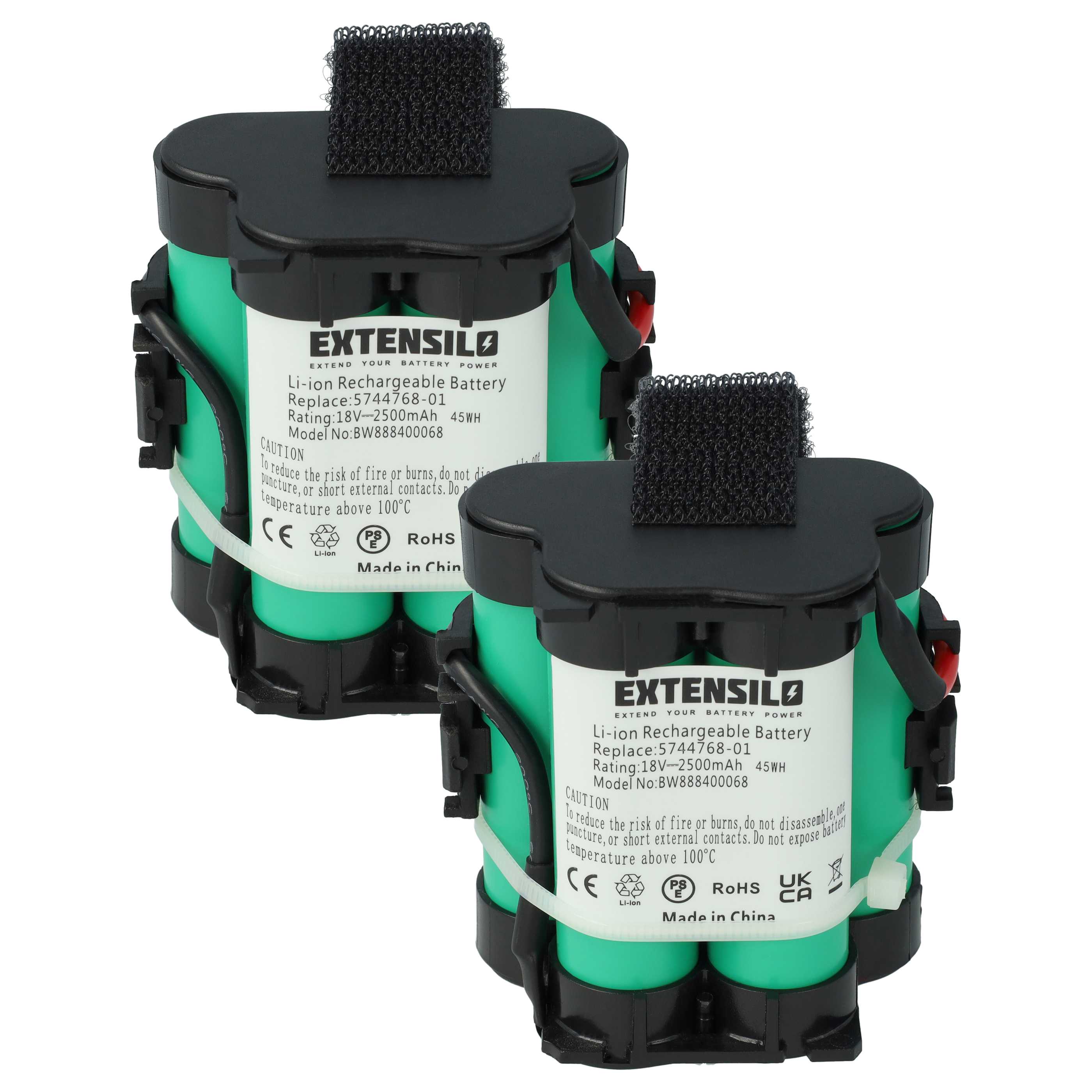 2x Batería reemplaza Gardena 505 69 73-20 para herramientas de jardín McCulloch - 2500 mAh 18 V Li-Ion