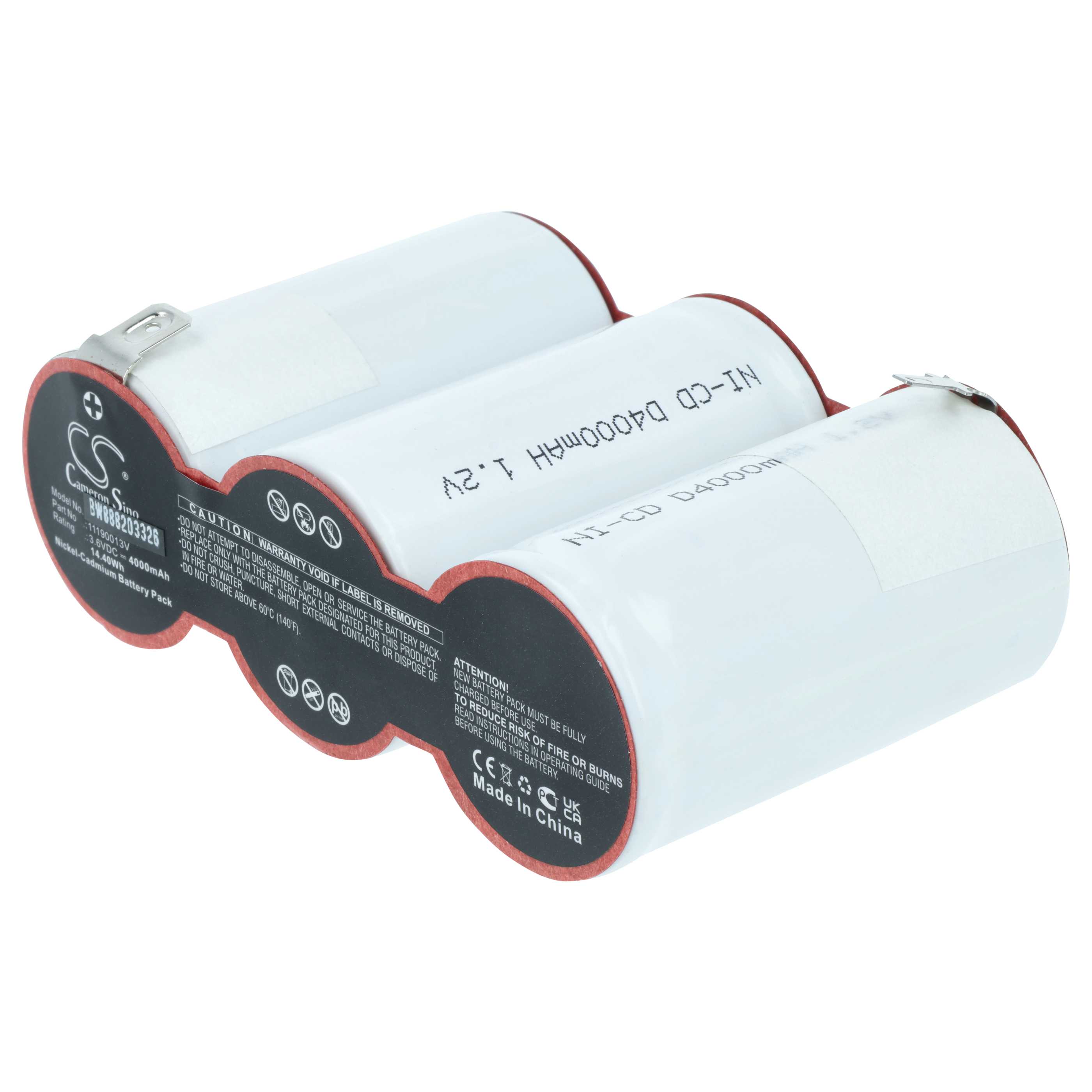 Batteria per illuminazione di emergenza sostituisce Van Lien 11190013V - 4000mAh 3,6V NiCd