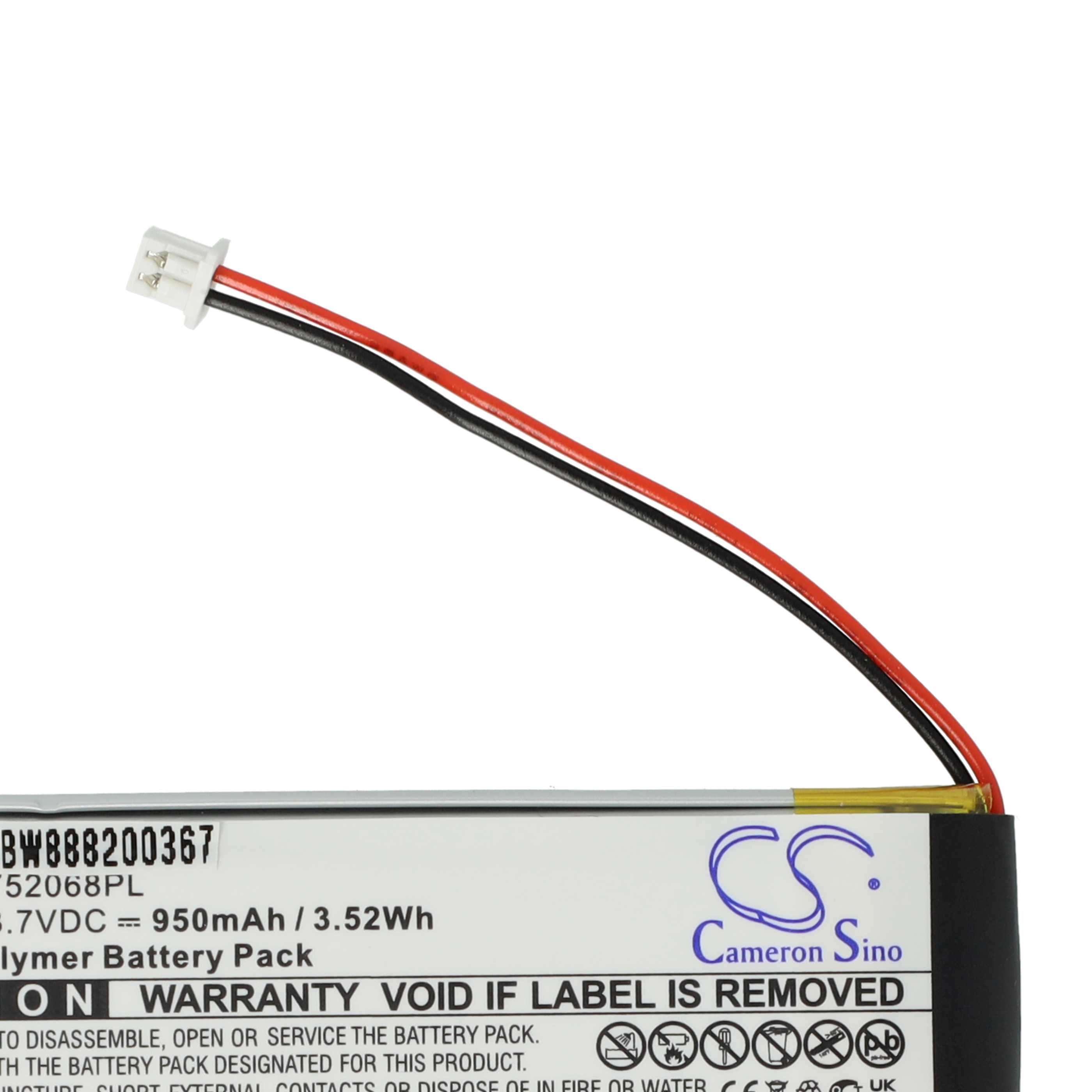 Wireless Headset Battery (2 Units) Replacement for Midland 752068PL - 950 mAh 3.7 V Li-polymer