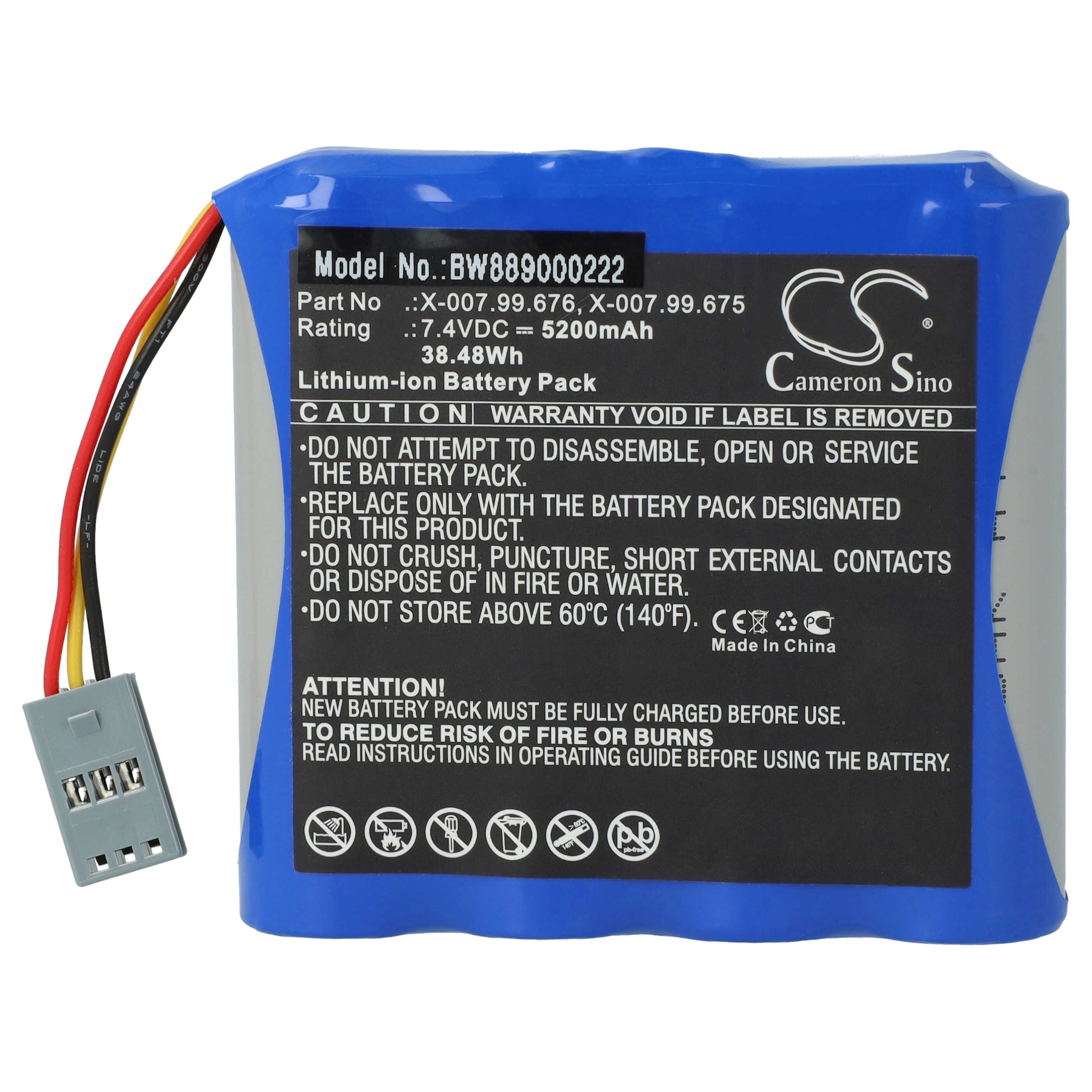 Akku als Ersatz für Heine X-007.99.676, X-007.99.675 für Heine - 5200mAh 7,4V Li-Ion