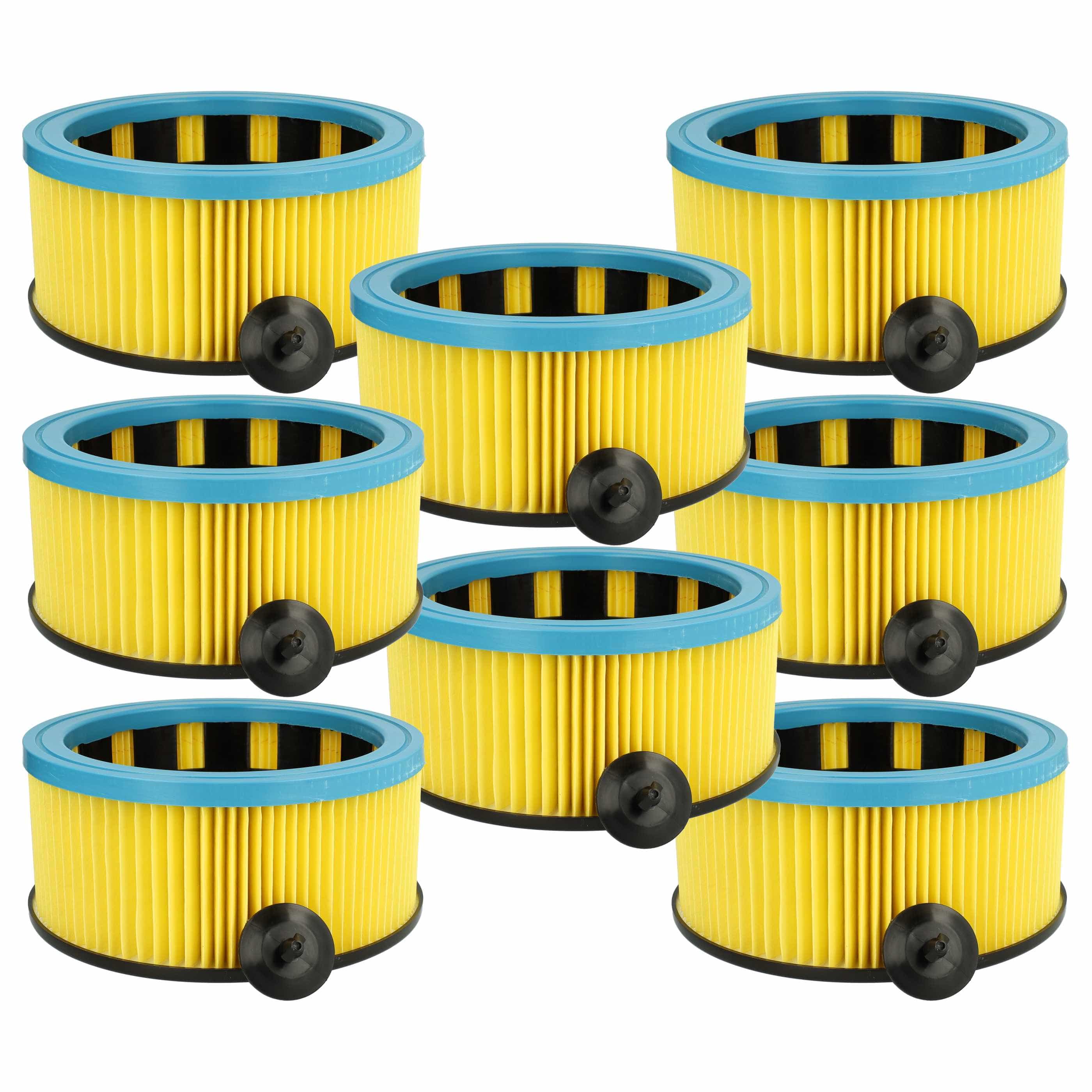 8x Filtercartridge filter replaces Metabo 631753000 for Hitachi Vacuum Cleaner, black / blue / yellow