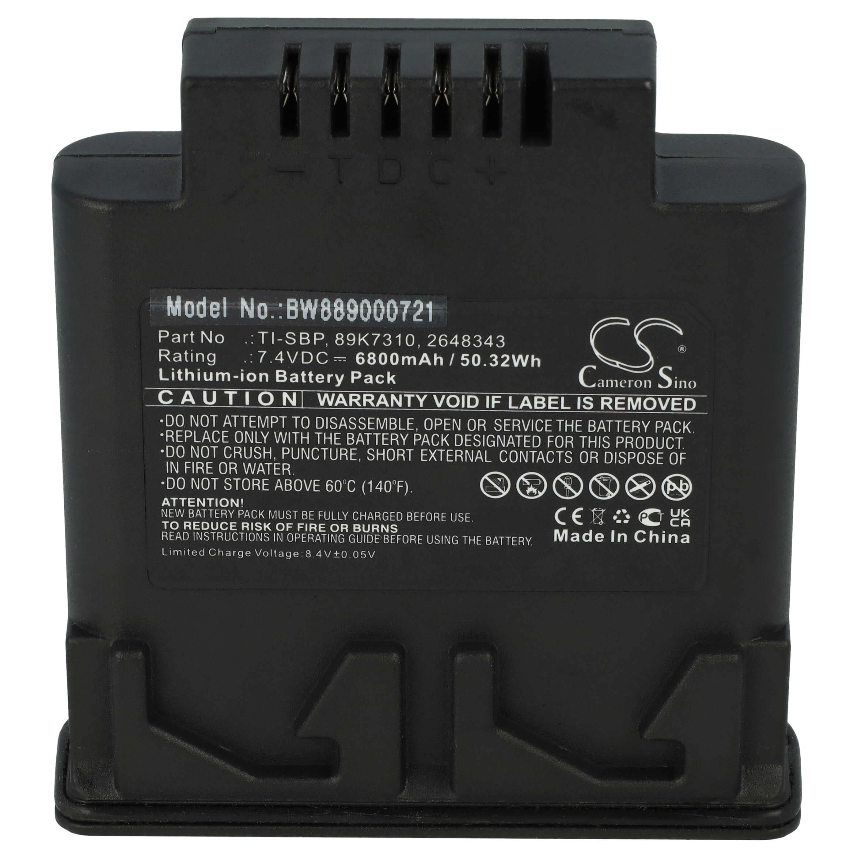 Thermal Imaging Camera Battery replaces Fluke 89K7310, TI-SBP, 2648343 - 6800 mAh 7.4 V Li-Ion