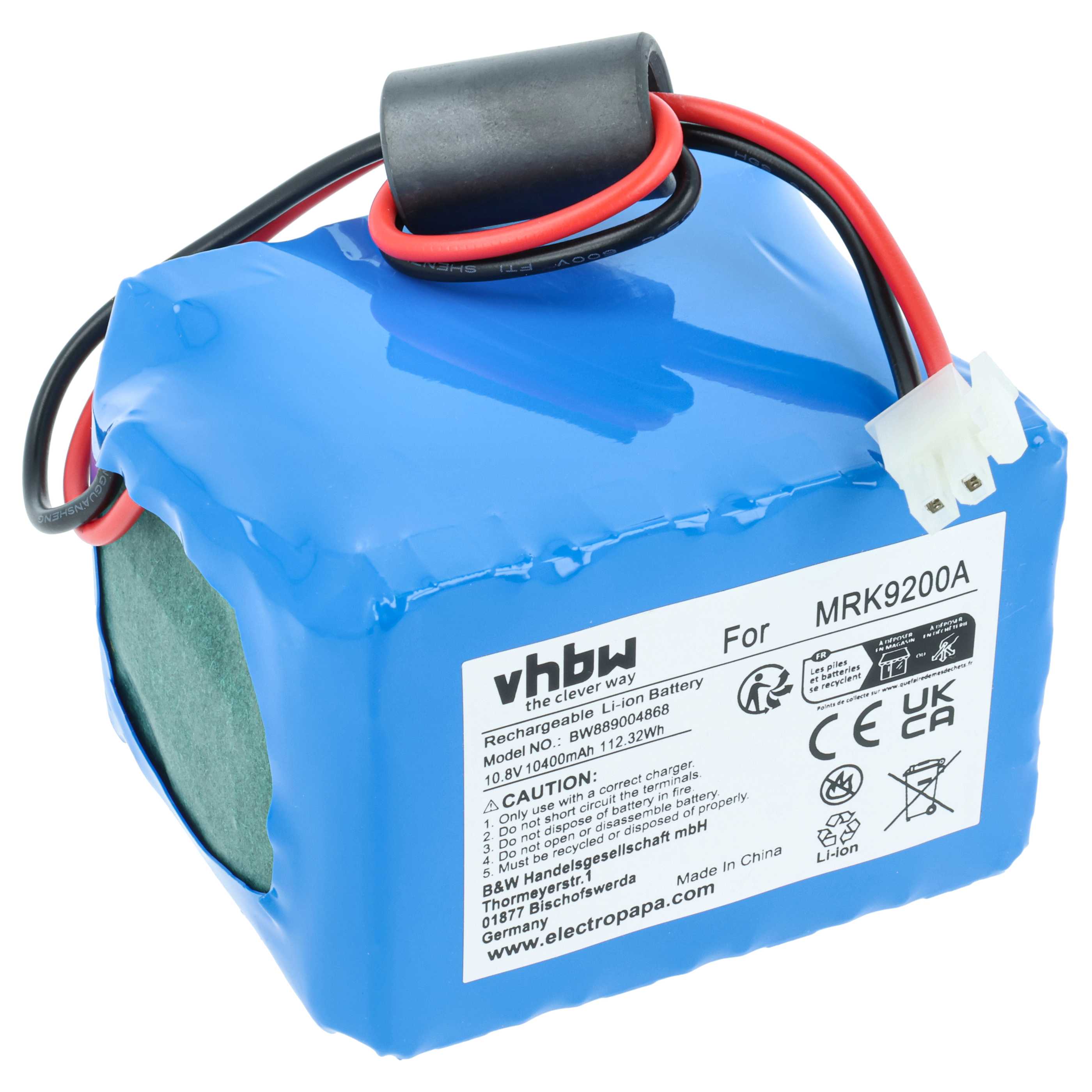 Battery Replacement for Cub Cadet MRK9200A, BAT9101A - 10400 mAh 10.8 V Li-Ion, blue