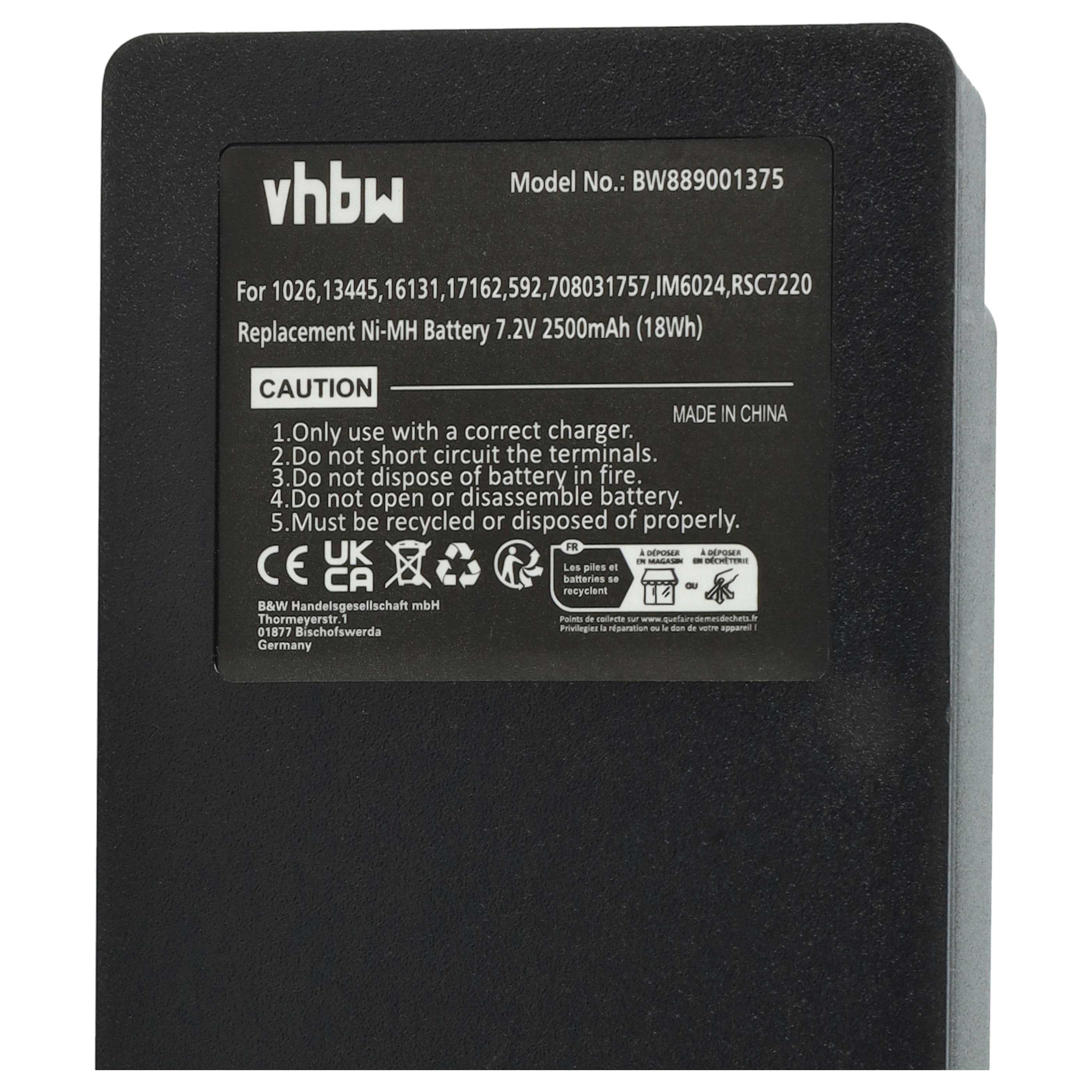 Batteria (10 pz) sostituisce Palfinger 17162, 708031757, 16131, 1026, 13445 telecomando - 2500mAh 7,2V NiMH