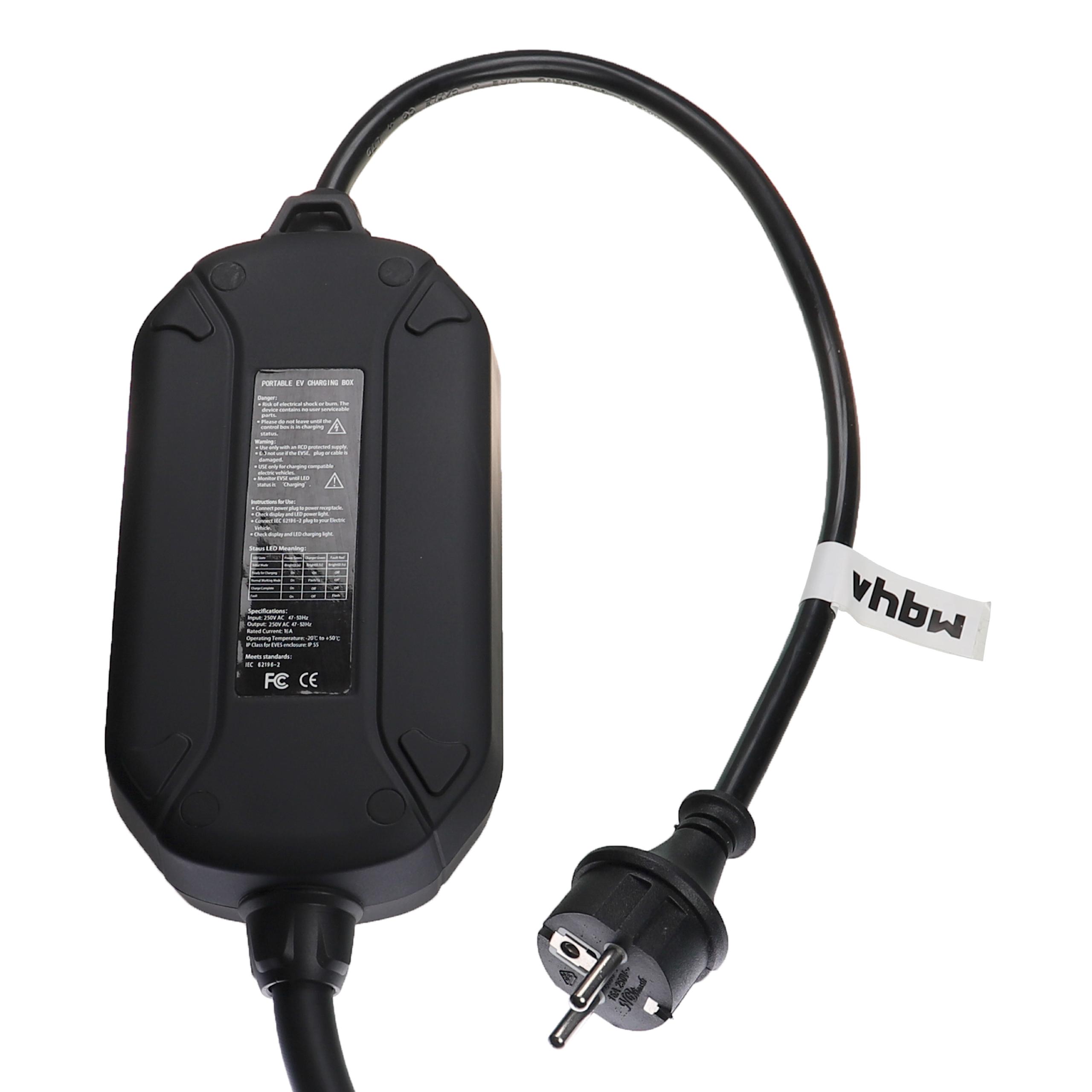 Câble de recharge pour voiture électrique et hybride Plug-in - Type 2 vers type F, monophasé, 16 A, 3,5 kW, 3 