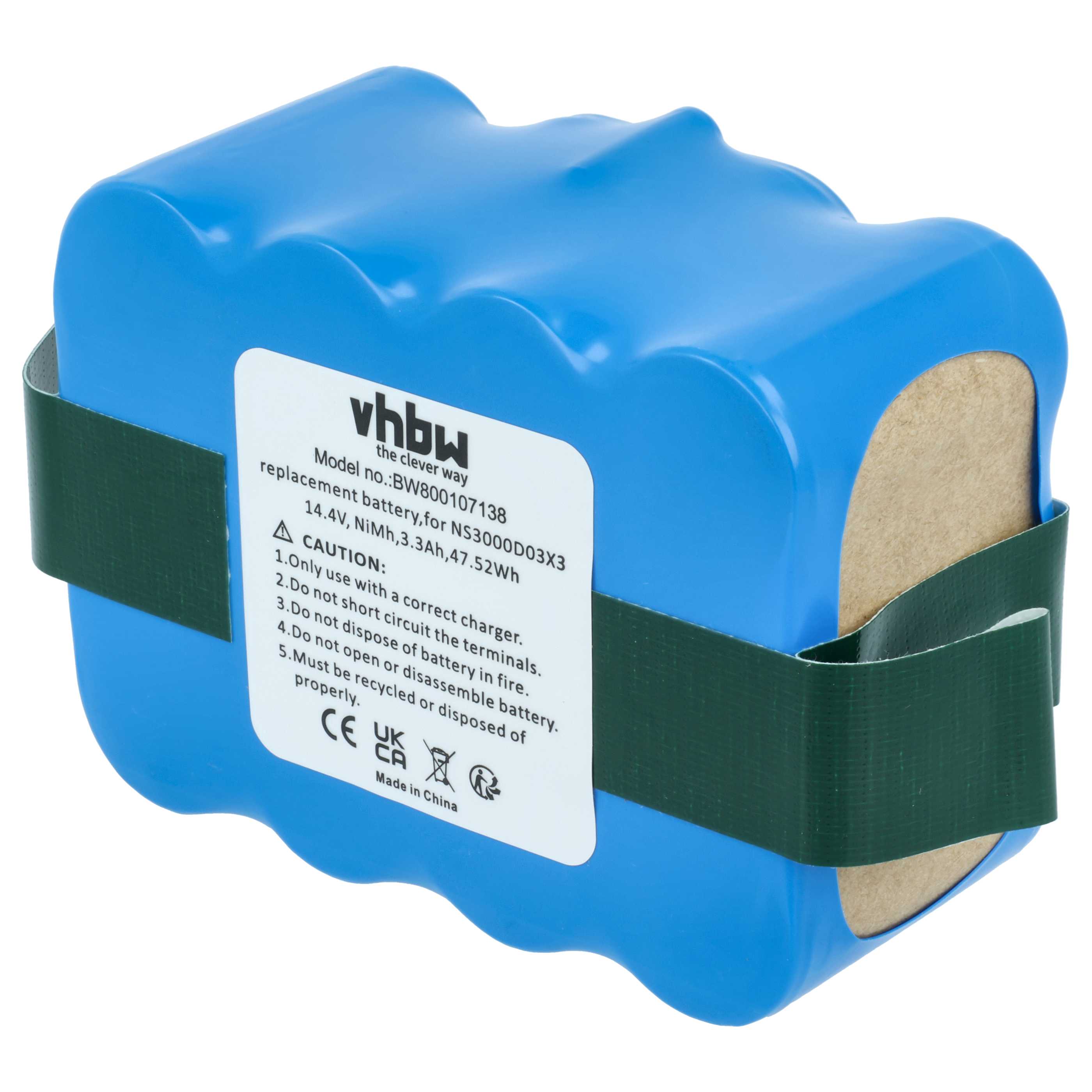 Batteria sostituisce YX-NI-MH-017144-COR, NS3000D03X3, YX-Ni-MH-022144 per aspirapolvere - 3300mAh 14,4V NiMH