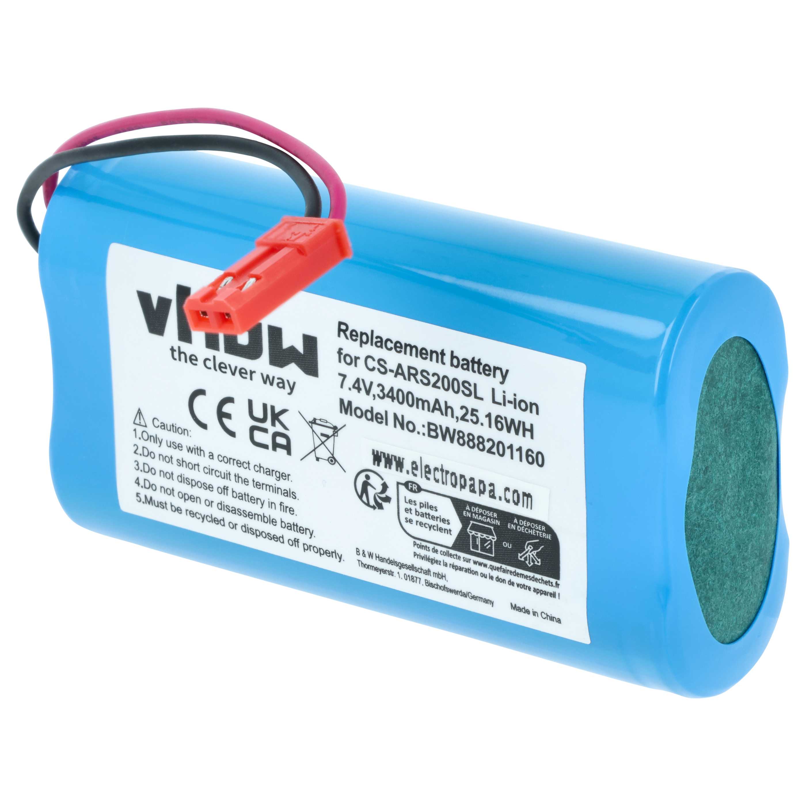 Batería (pack) para vaporizador Arizer - 3400 mAh 7,4 V Li-Ion
