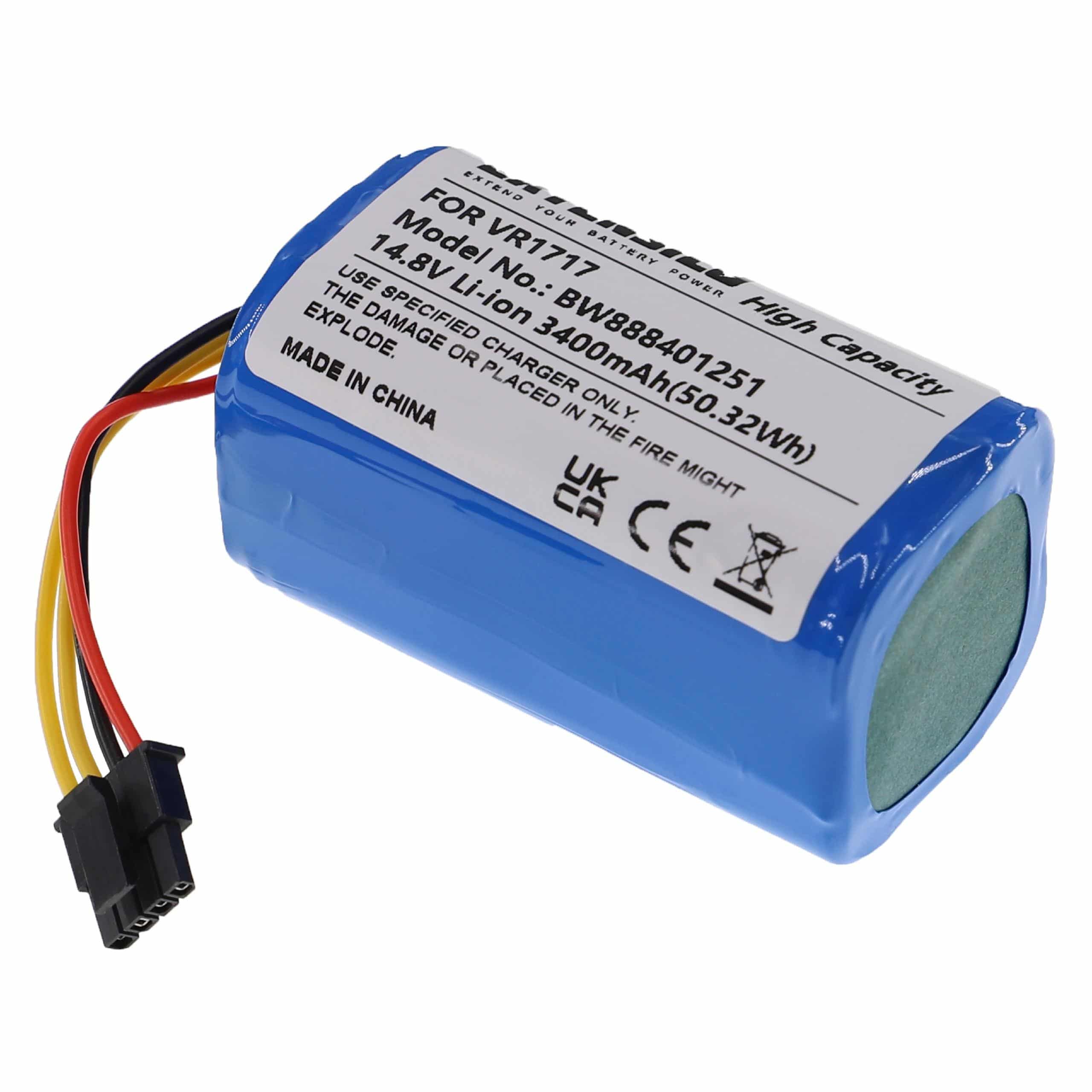 Battery Replacement for Proscenic VR1717 for - 3400mAh, 14.8V, Li-Ion