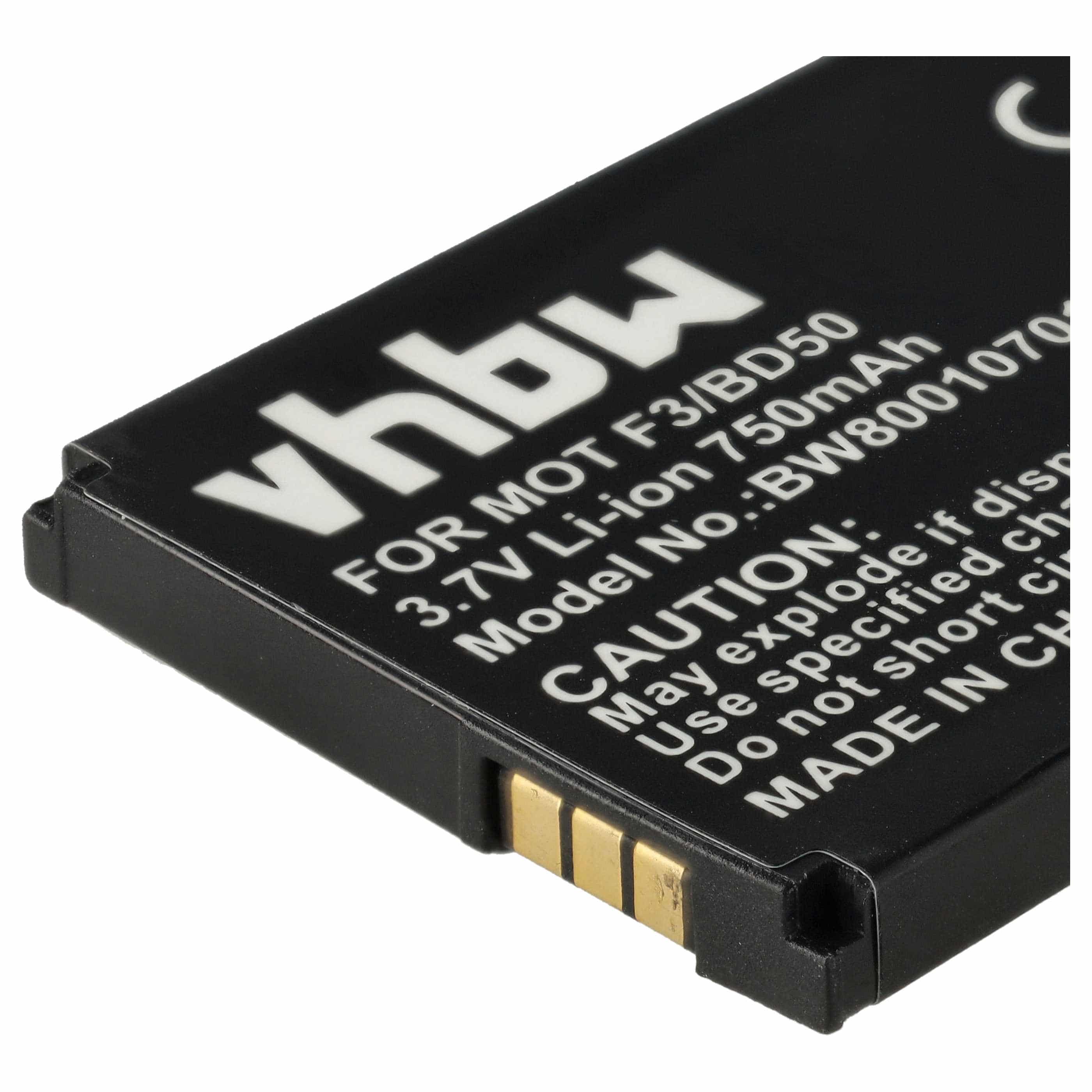 Batterie remplace AVM BAK130506, 312BAT006, 100402, 312BAT016 pour téléphone Motorola - 750mAh 3,7V Li-ion
