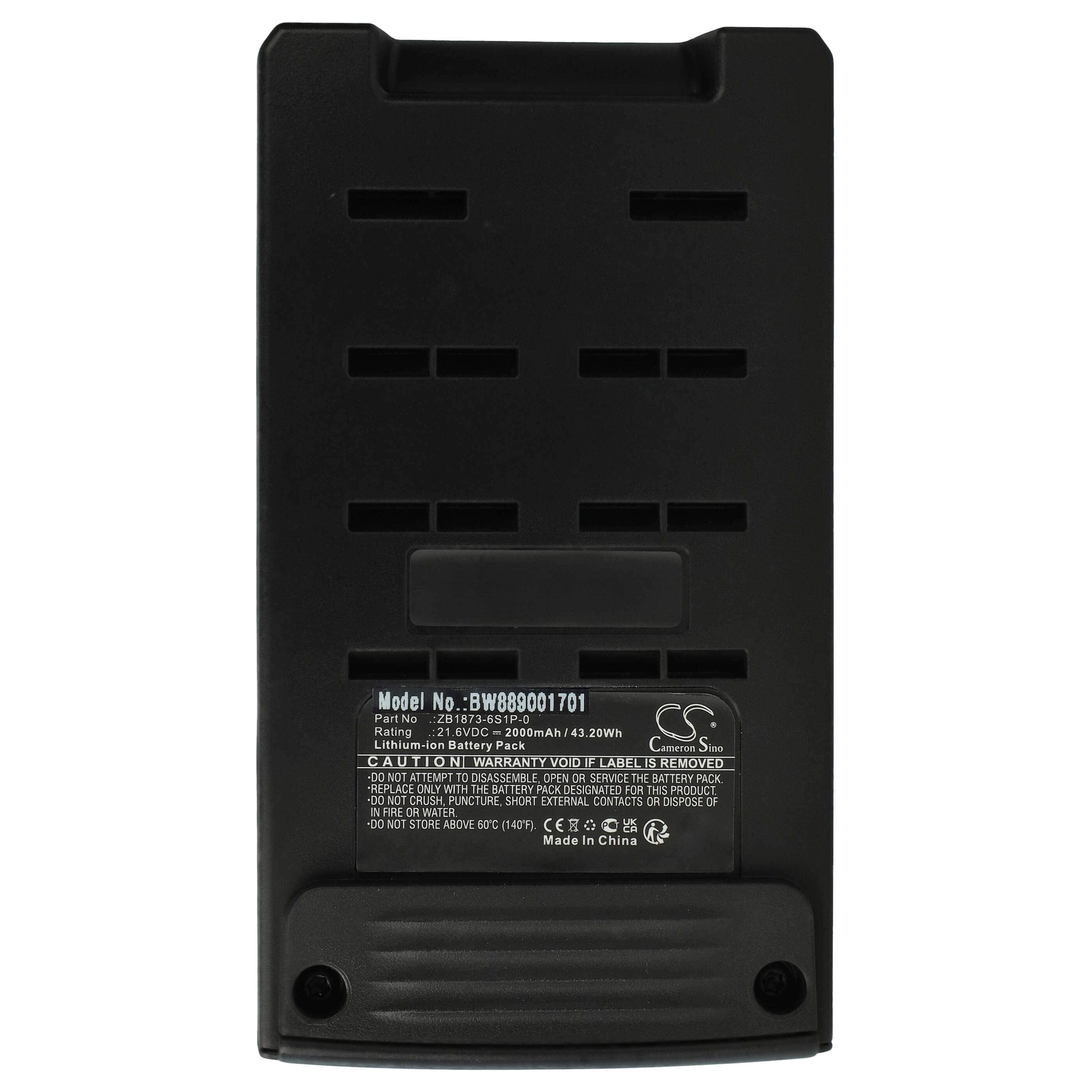 Battery replaces Tineco ZB1873-6S1P-03, ZB1873-6S1P-0 for Tineco 2000mAh, 21.6V, Li-Ion