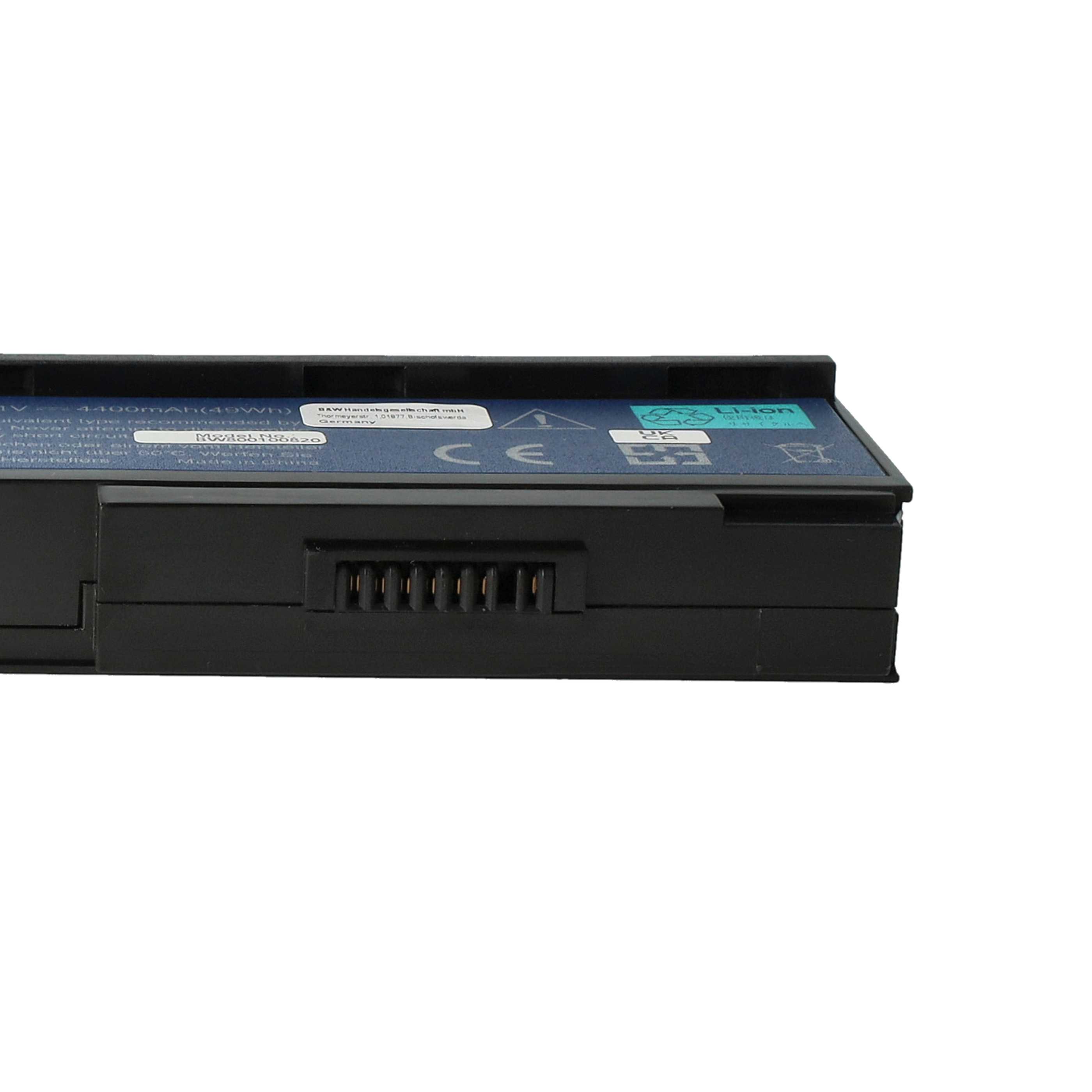 Batterie remplace Acer 934T2210F, BT.00603.012 pour ordinateur portable - 4400mAh 11,1V Li-ion, noir
