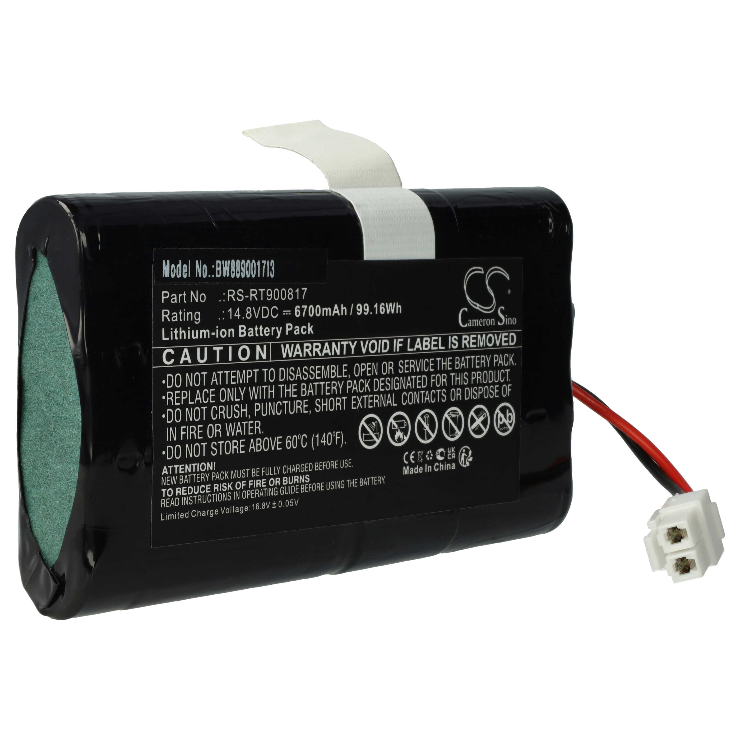 Battery replaces Rowenta RS-RT900817 for Rowenta 6700mAh, 14.8V, Li-Ion