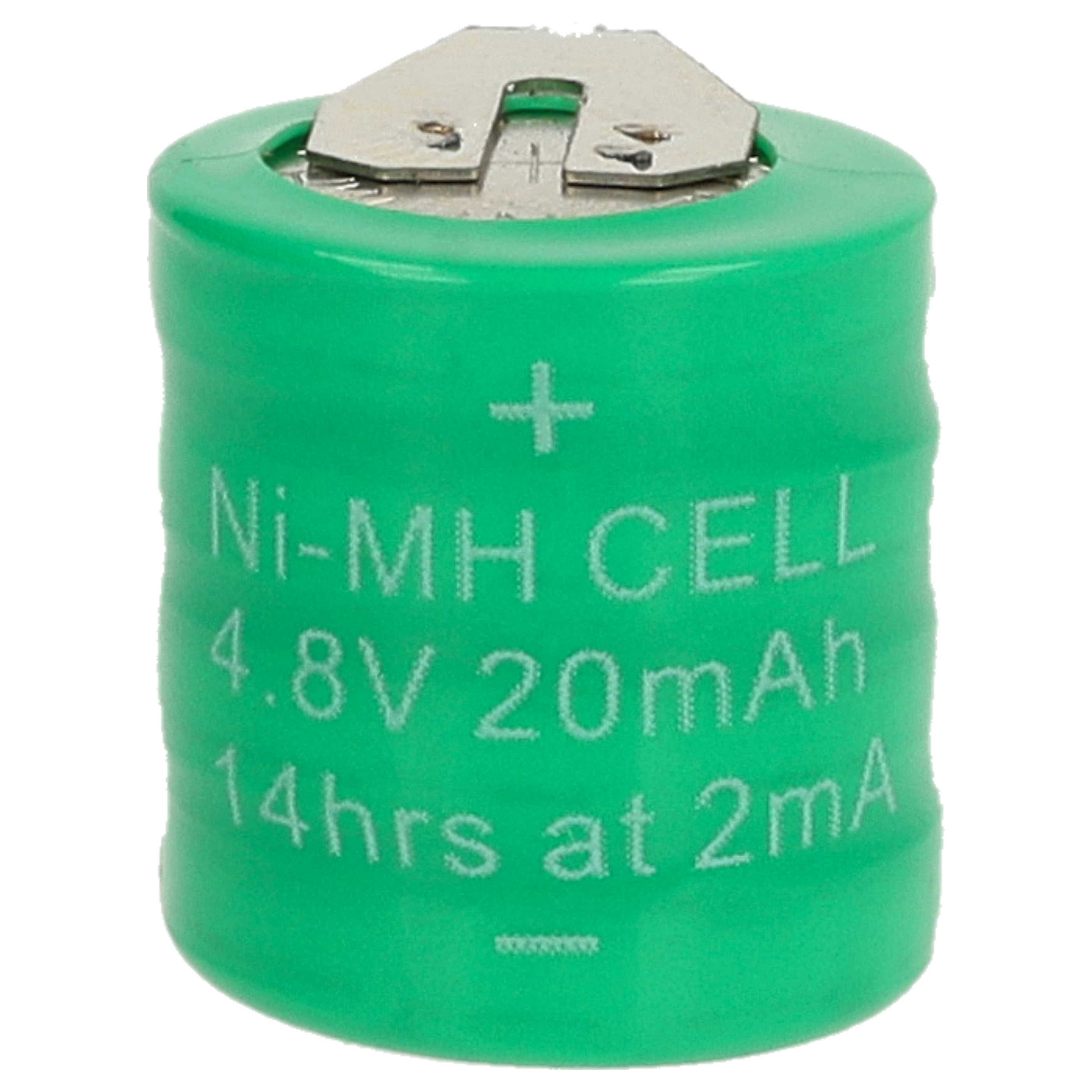 10x Button Cell Battery Type 4/V15H 2 Pins for Model Building Solar Lamps etc. - 15 mAh 4.8 V NiMH